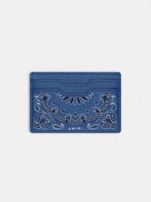 Amiri Bandana Card Holder Küçük Deri Ürünler Erkek Mavi | CXK470816