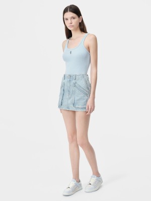 Amiri Cargo Skirt Denim Kadın Açık Indigo | SGX103687