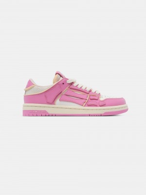 Amiri Collegiate Skel-top Low Spor Ayakkabı Kadın Küpe Çiçeği Pembe Beyaz | IZU341209