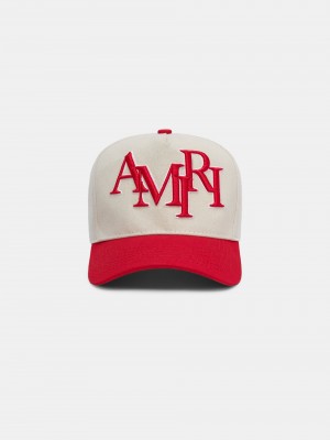 Amiri Staggered Canvas Hat Şapkalar Erkek Kırmızı | LTB184705