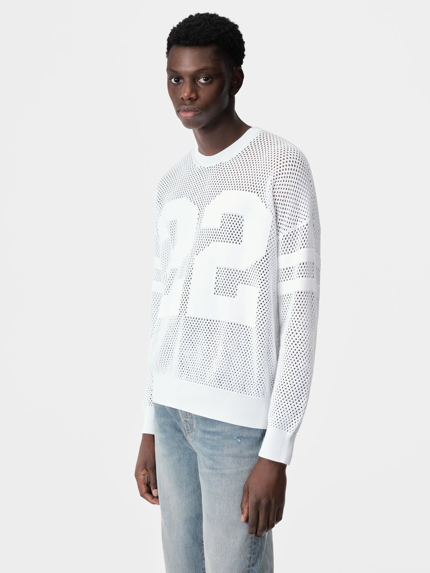 Amiri 22 Crew Triko Erkek Beyaz | ZQN897215