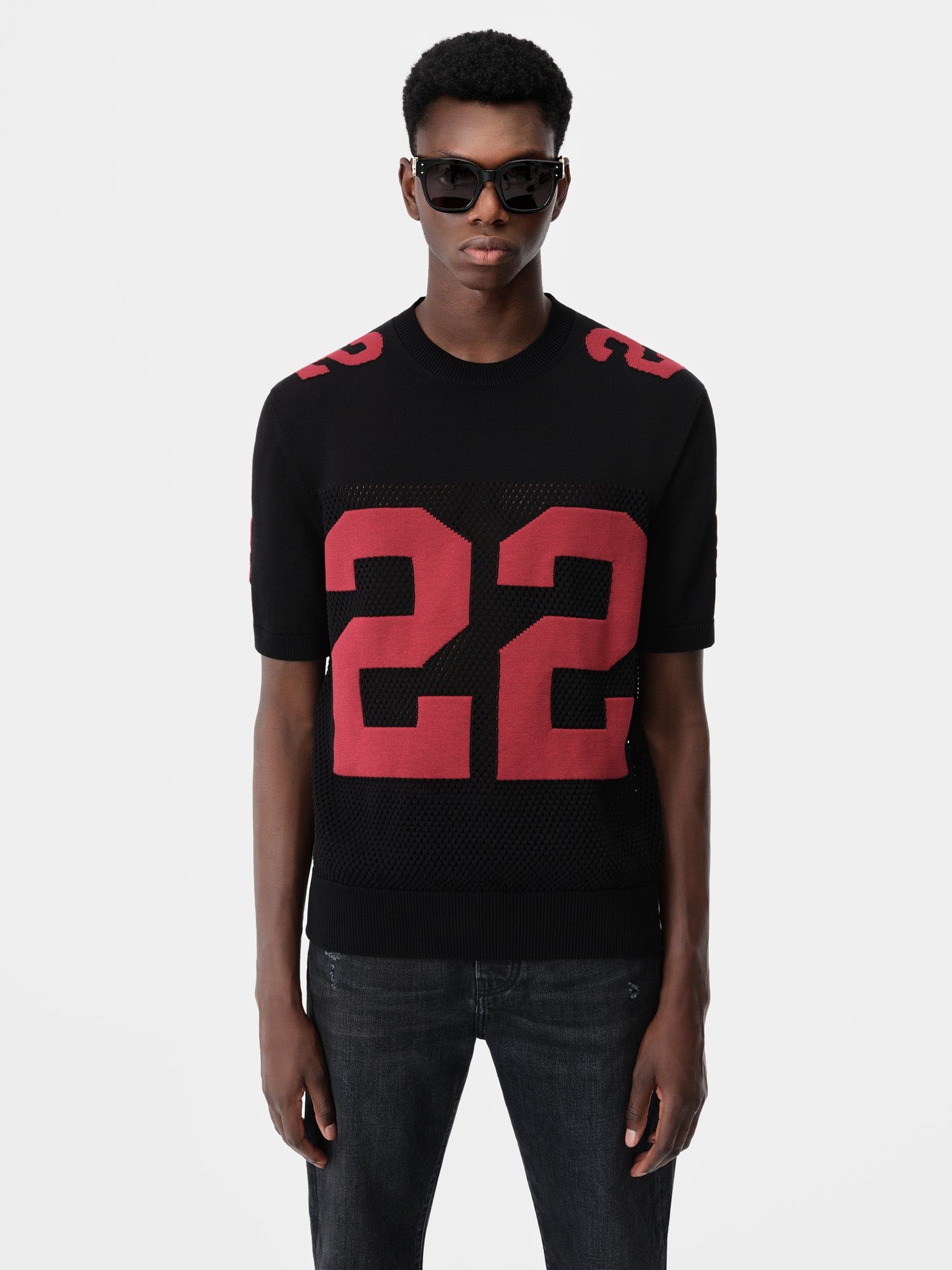 Amiri 22 Tee Triko Erkek Siyah Kırmızı | LMR791024