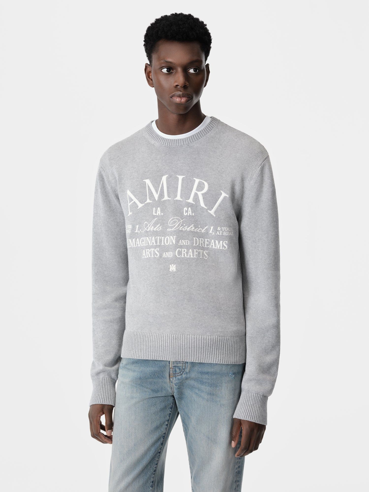 Amiri Arts District Crew Triko Erkek Gri | CER106354