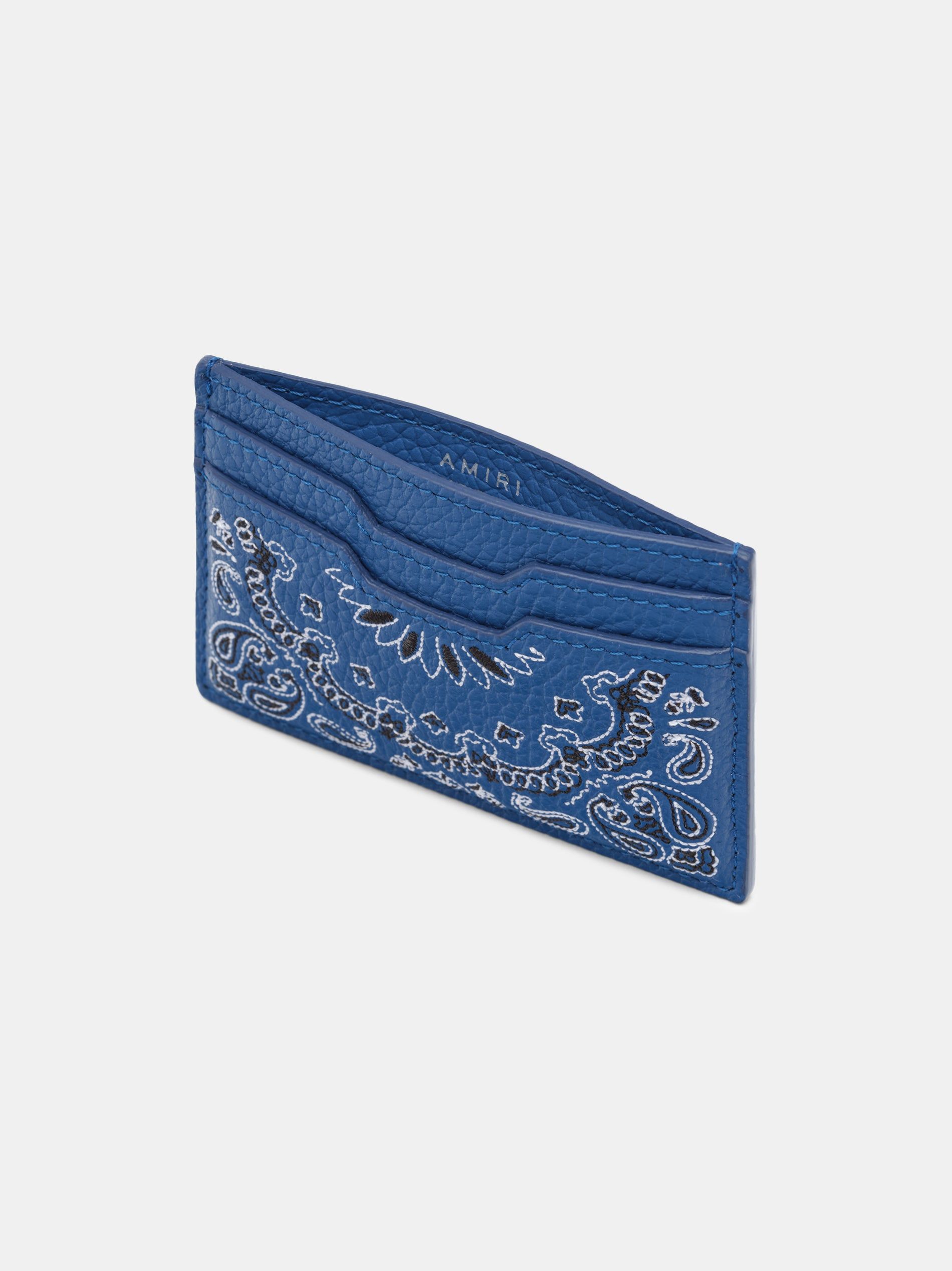 Amiri Bandana Card Holder Küçük Deri Ürünler Erkek Mavi | CXK470816