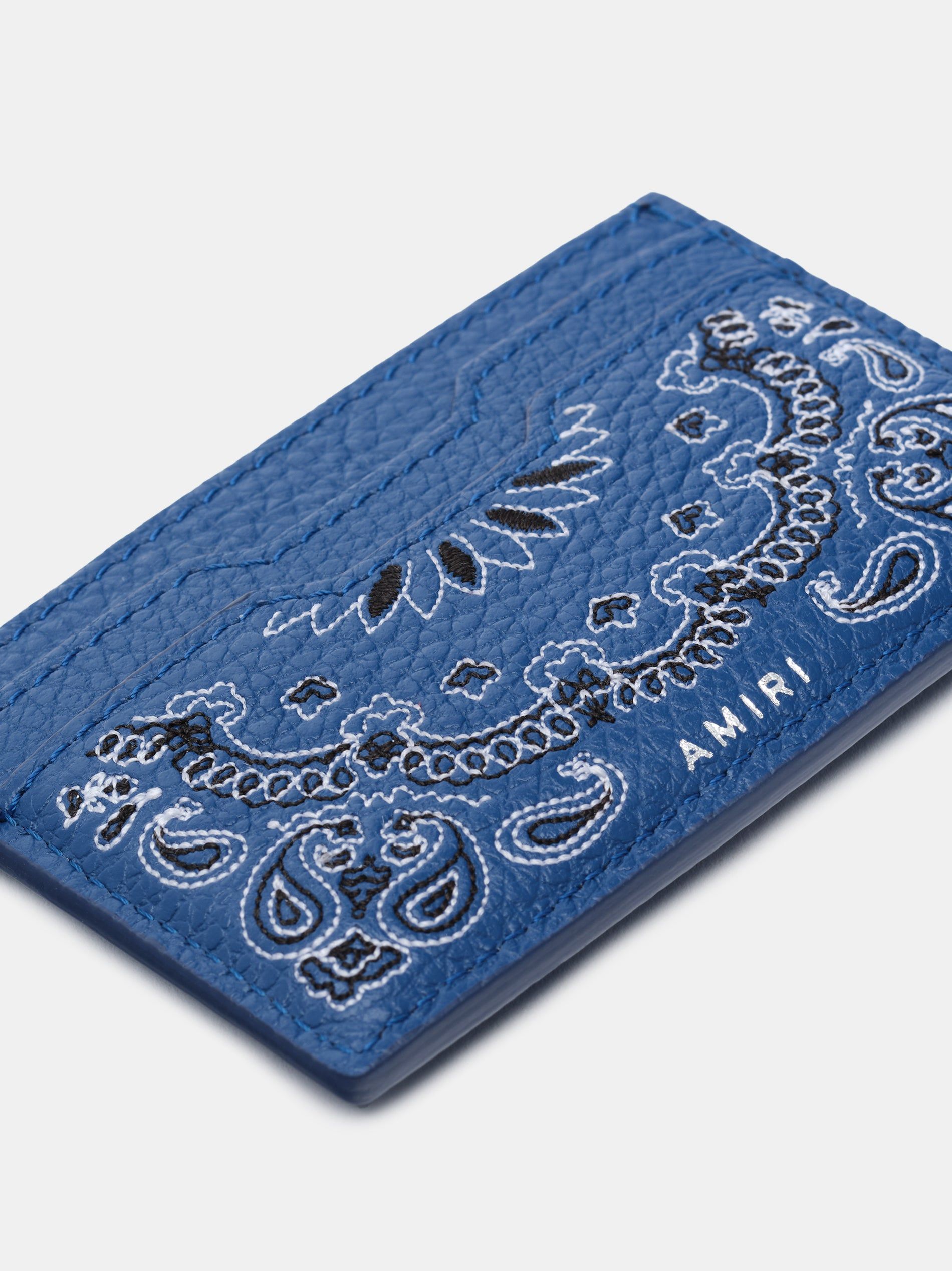 Amiri Bandana Card Holder Küçük Deri Ürünler Erkek Mavi | CXK470816