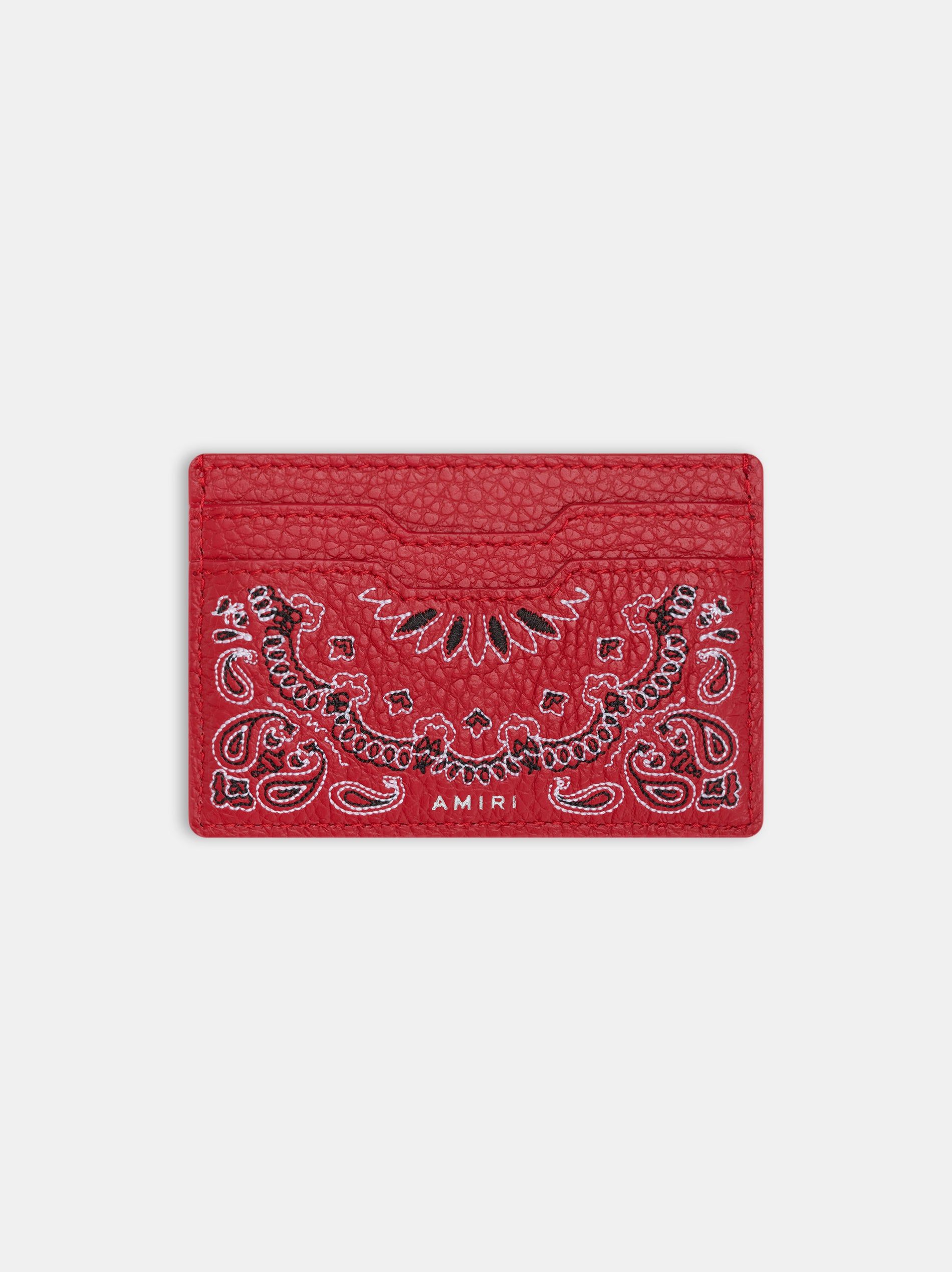 Amiri Bandana Card Holder Küçük Deri Ürünler Erkek Kırmızı | DRY406218