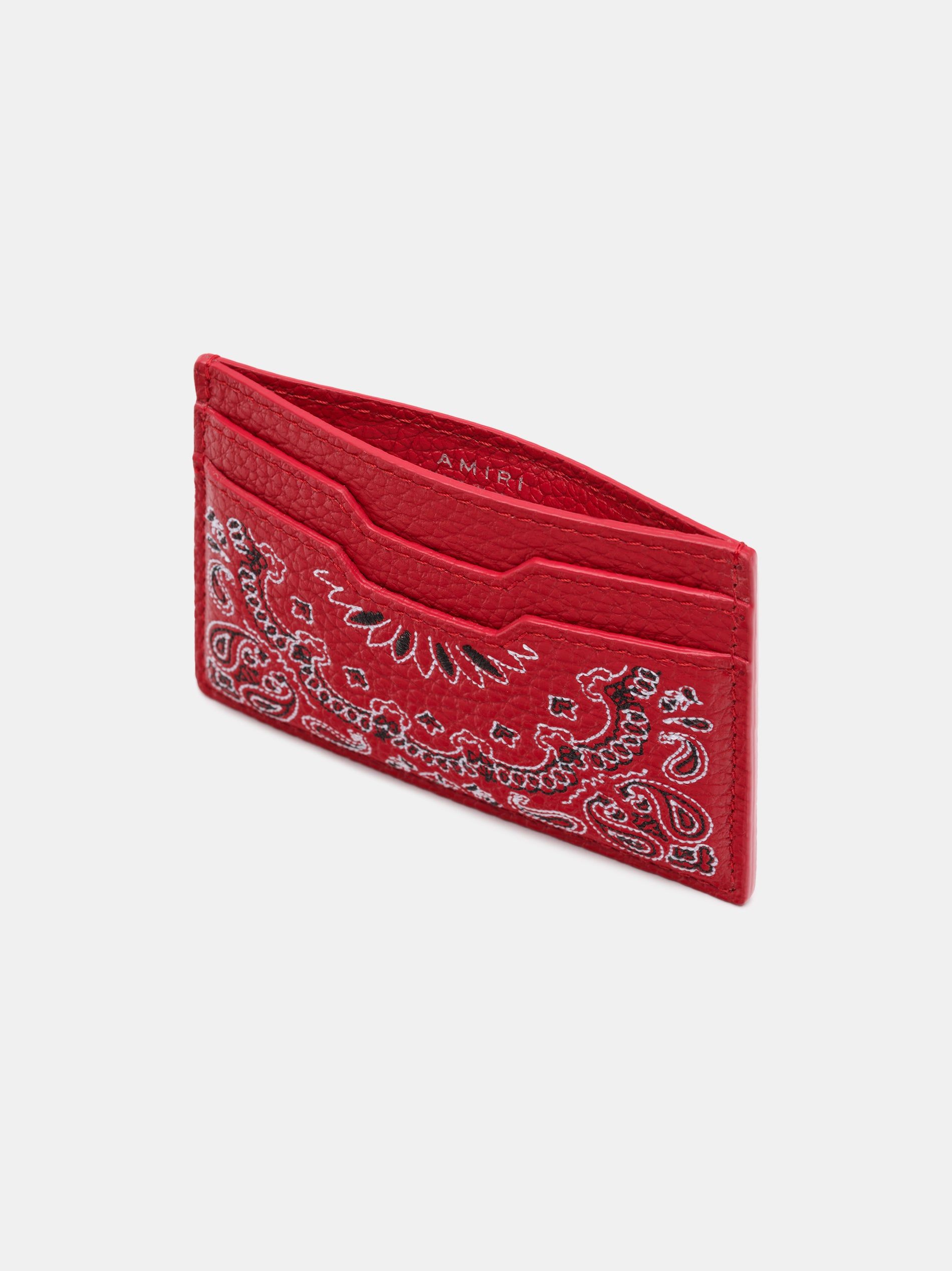 Amiri Bandana Card Holder Küçük Deri Ürünler Erkek Kırmızı | DRY406218