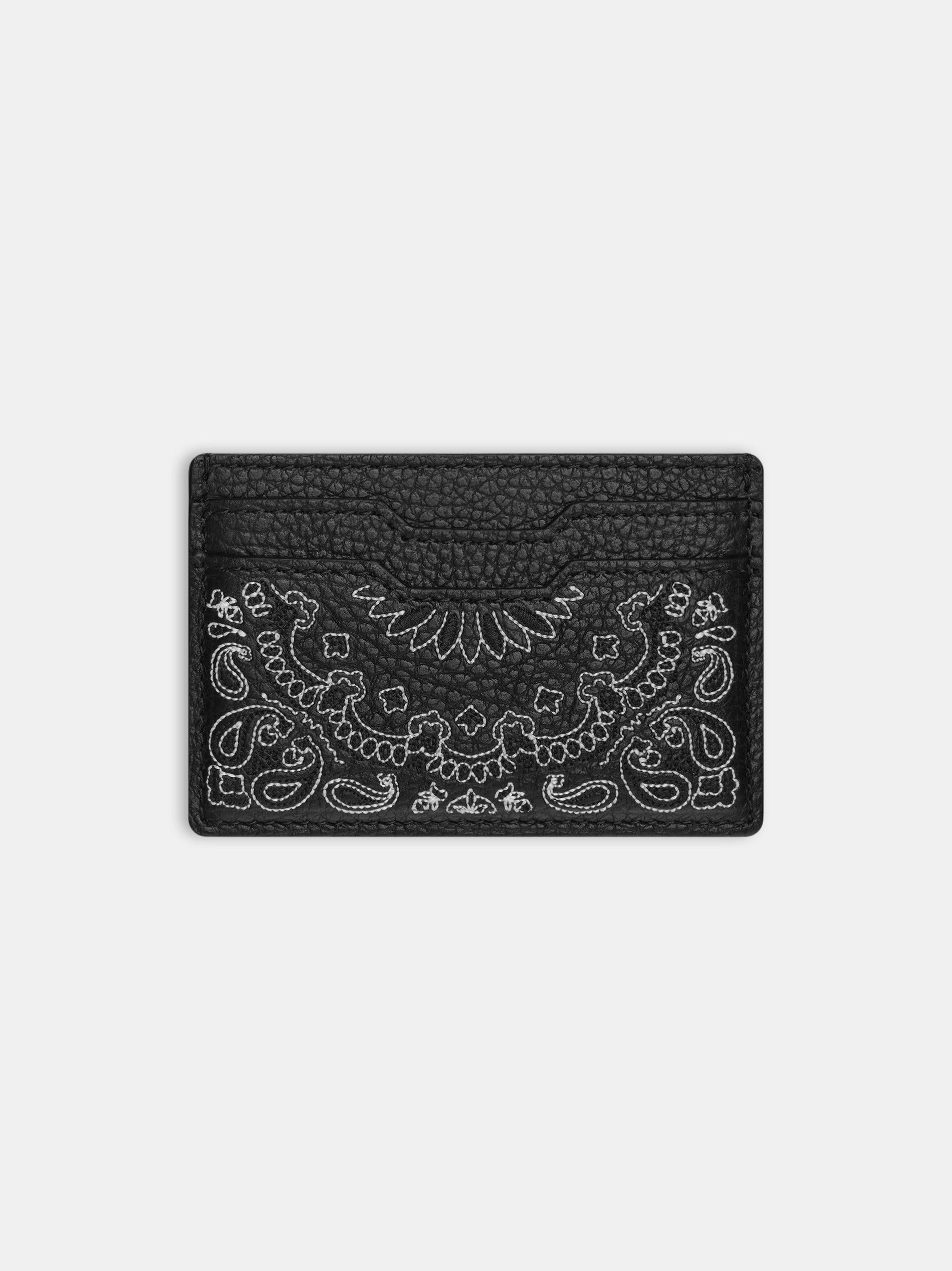 Amiri Bandana Card Holder Küçük Deri Ürünler Erkek Siyah | EDF405398