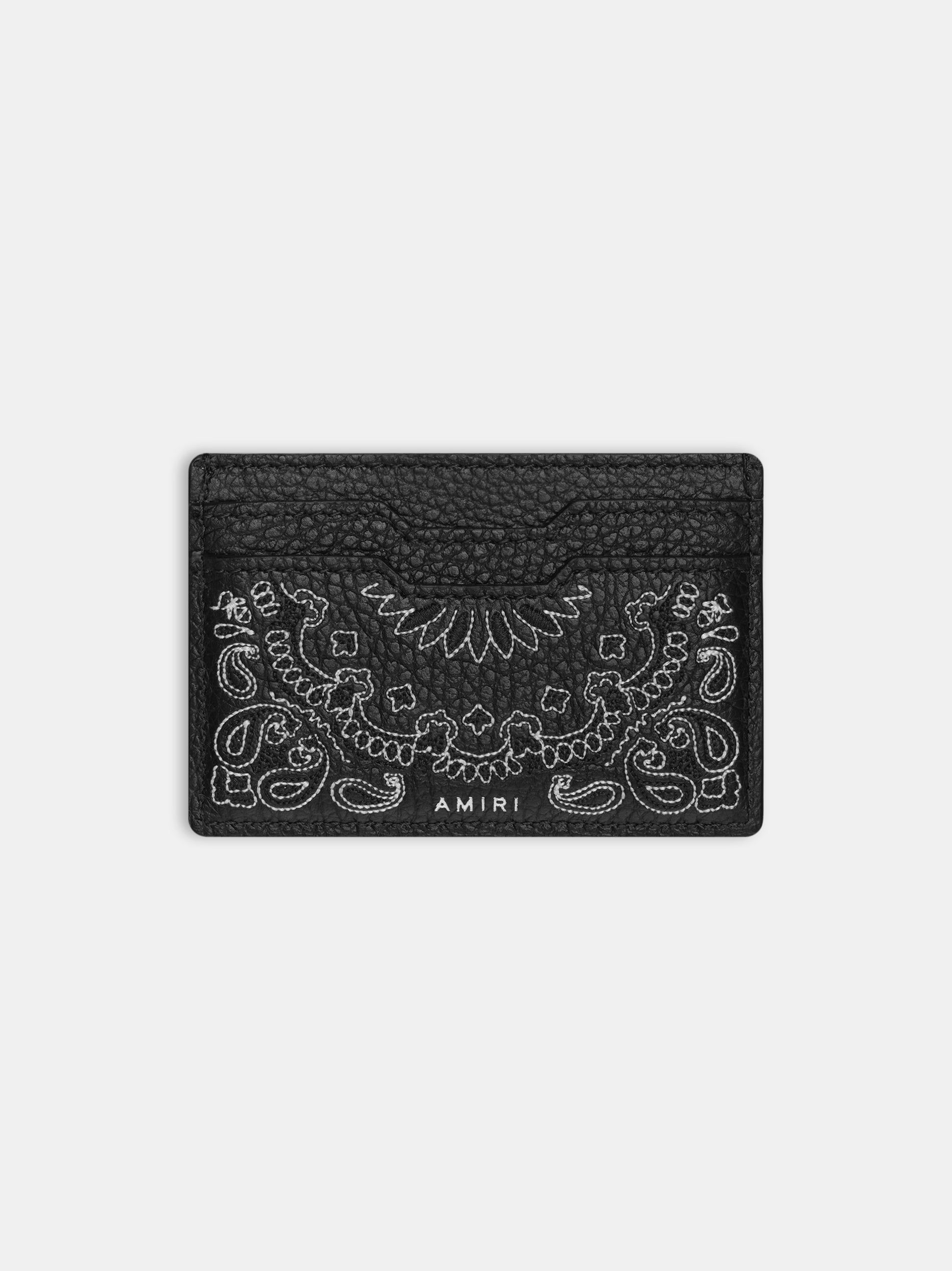 Amiri Bandana Card Holder Küçük Deri Ürünler Erkek Siyah | EDF405398
