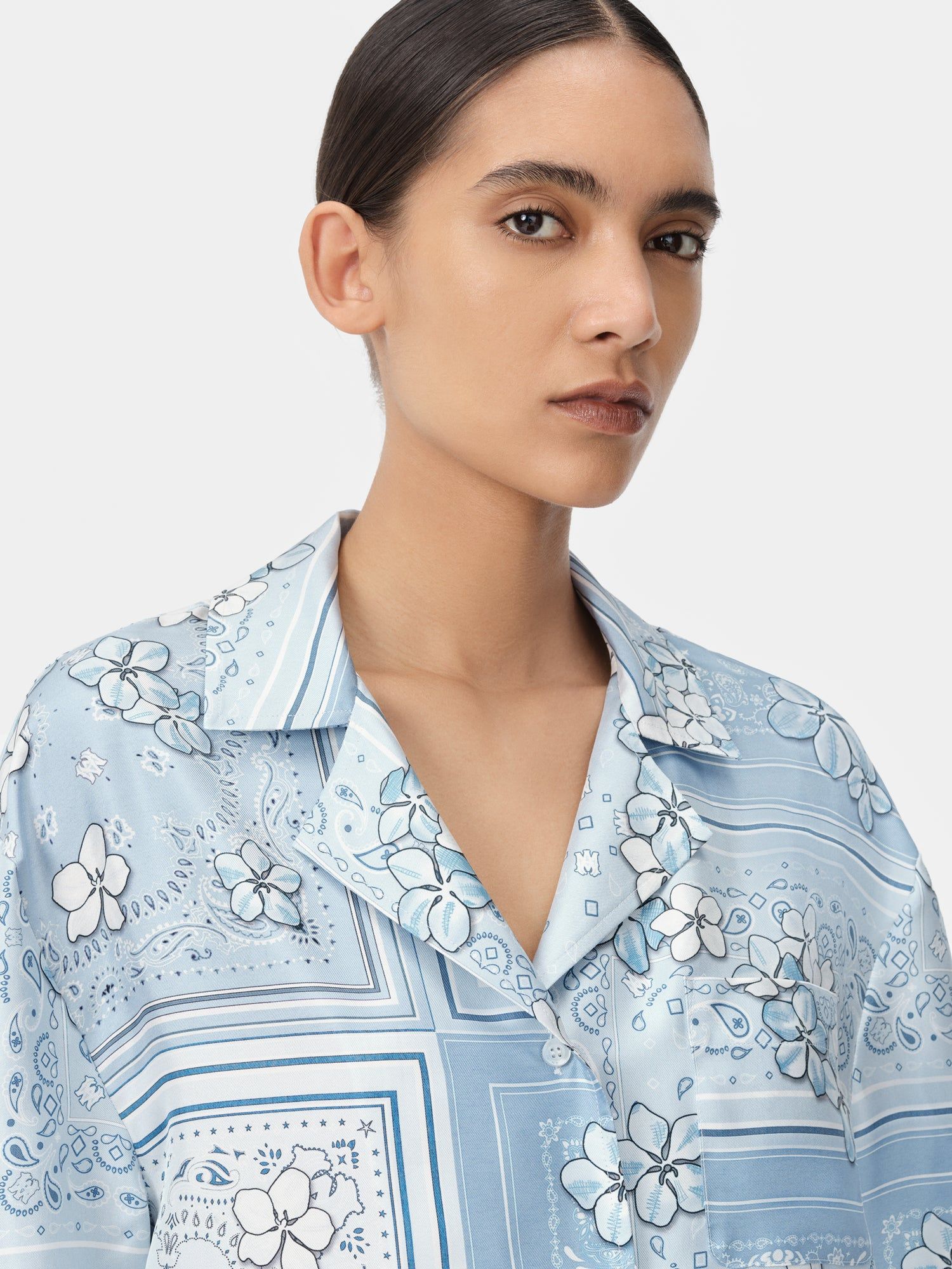 Amiri Bandana Floral Pj Shirt Gömlek Kadın Cerulean | LRT745836