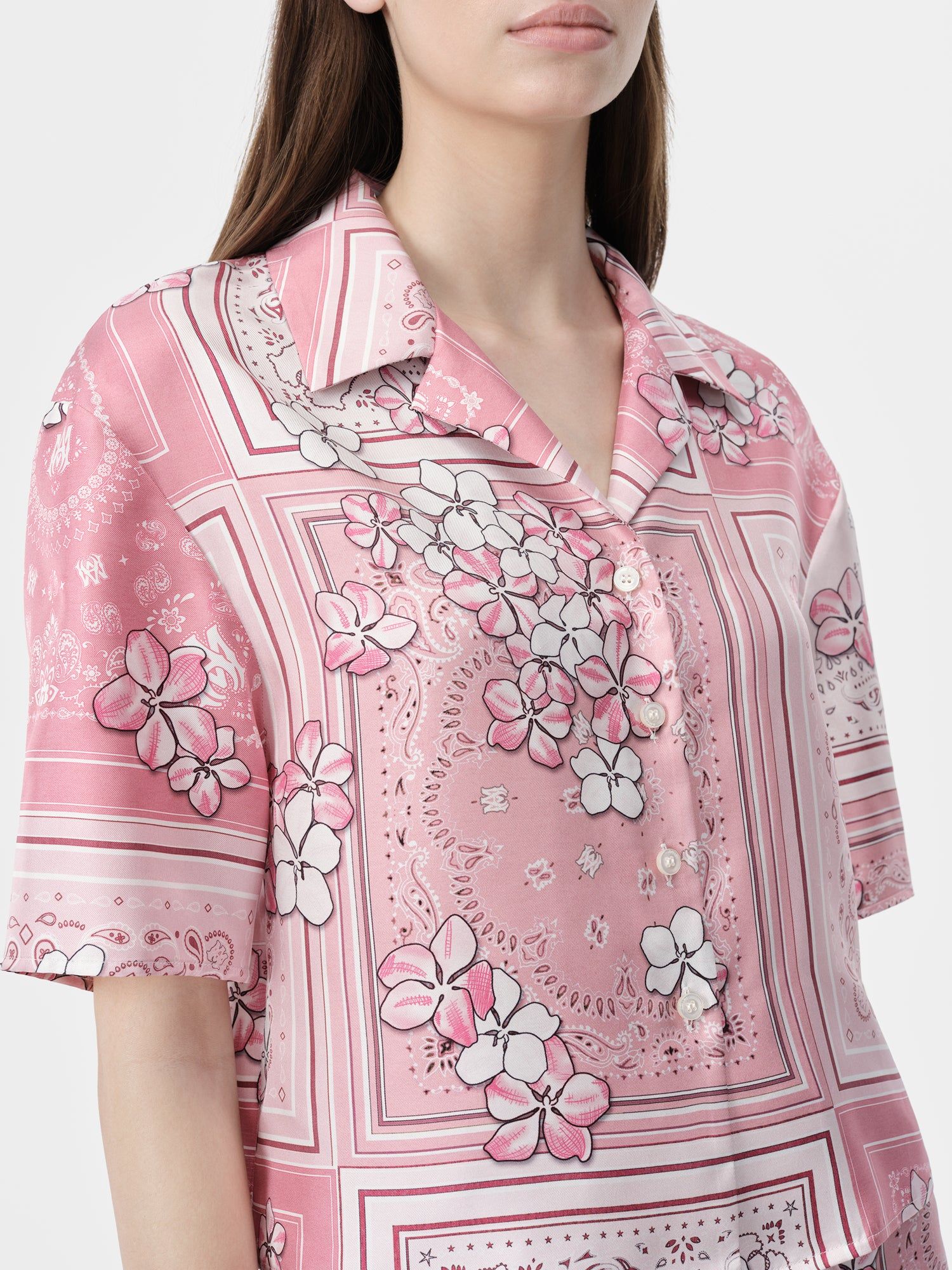 Amiri Bandana Floral Shirt Gömlek Kadın Pembe | SHG690183