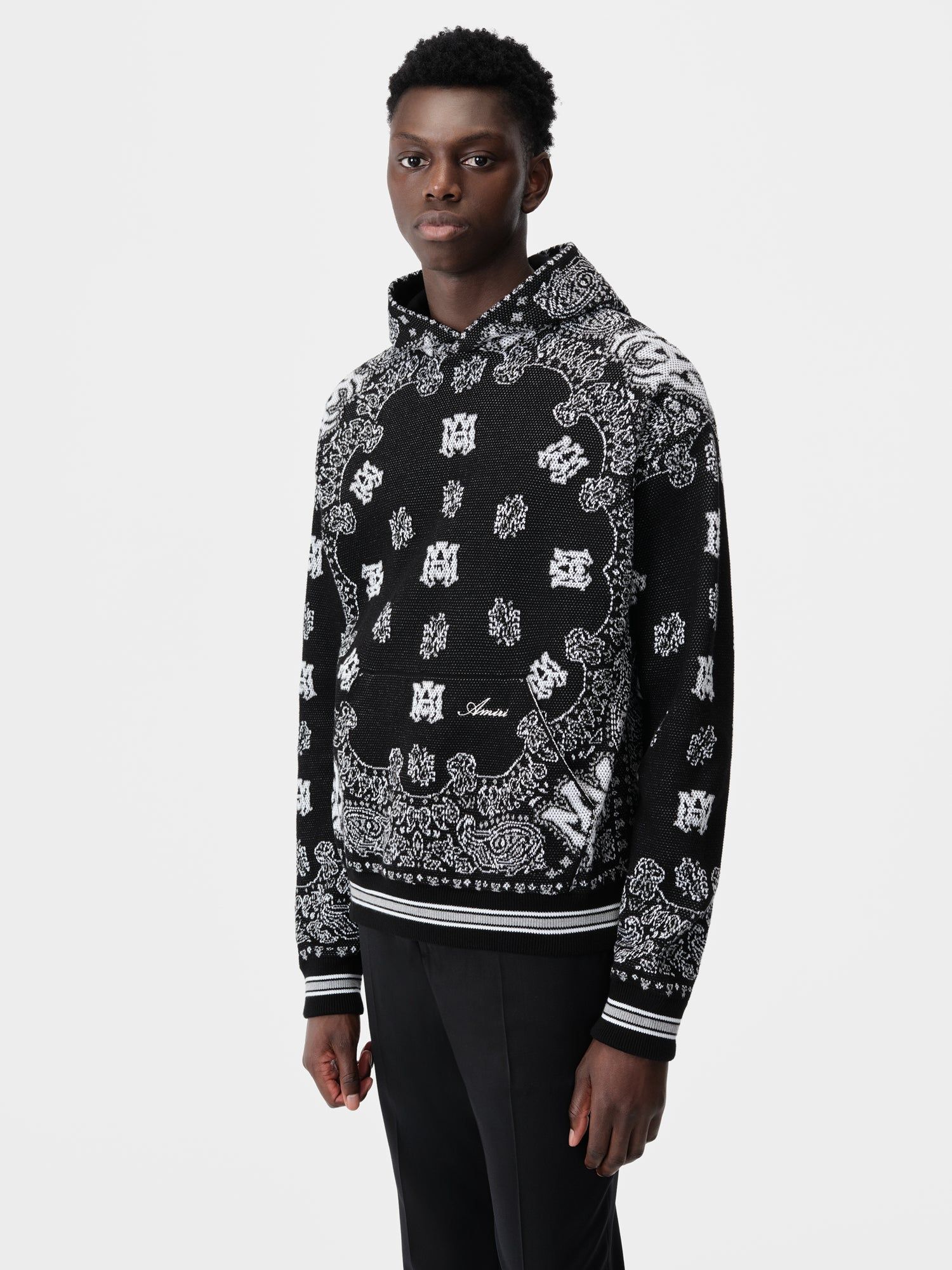 Amiri Bandana Hoodie Triko Erkek Siyah | FJT750142