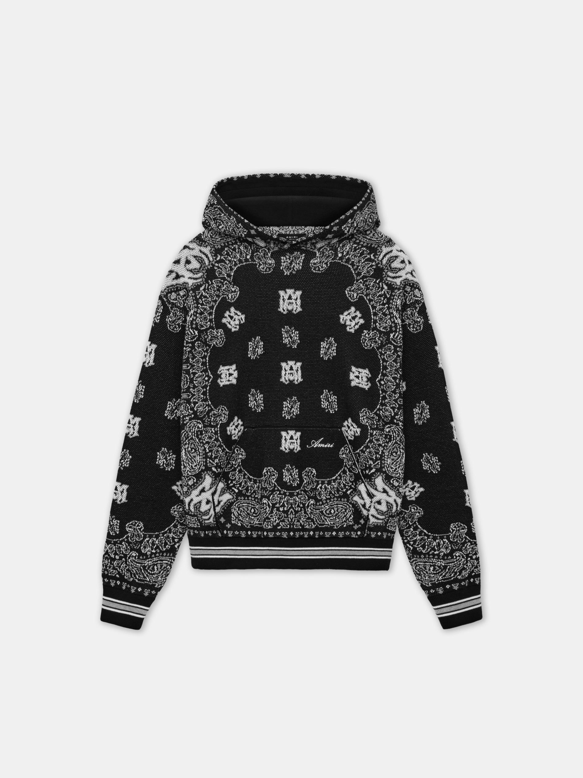 Amiri Bandana Hoodie Triko Erkek Siyah | FJT750142