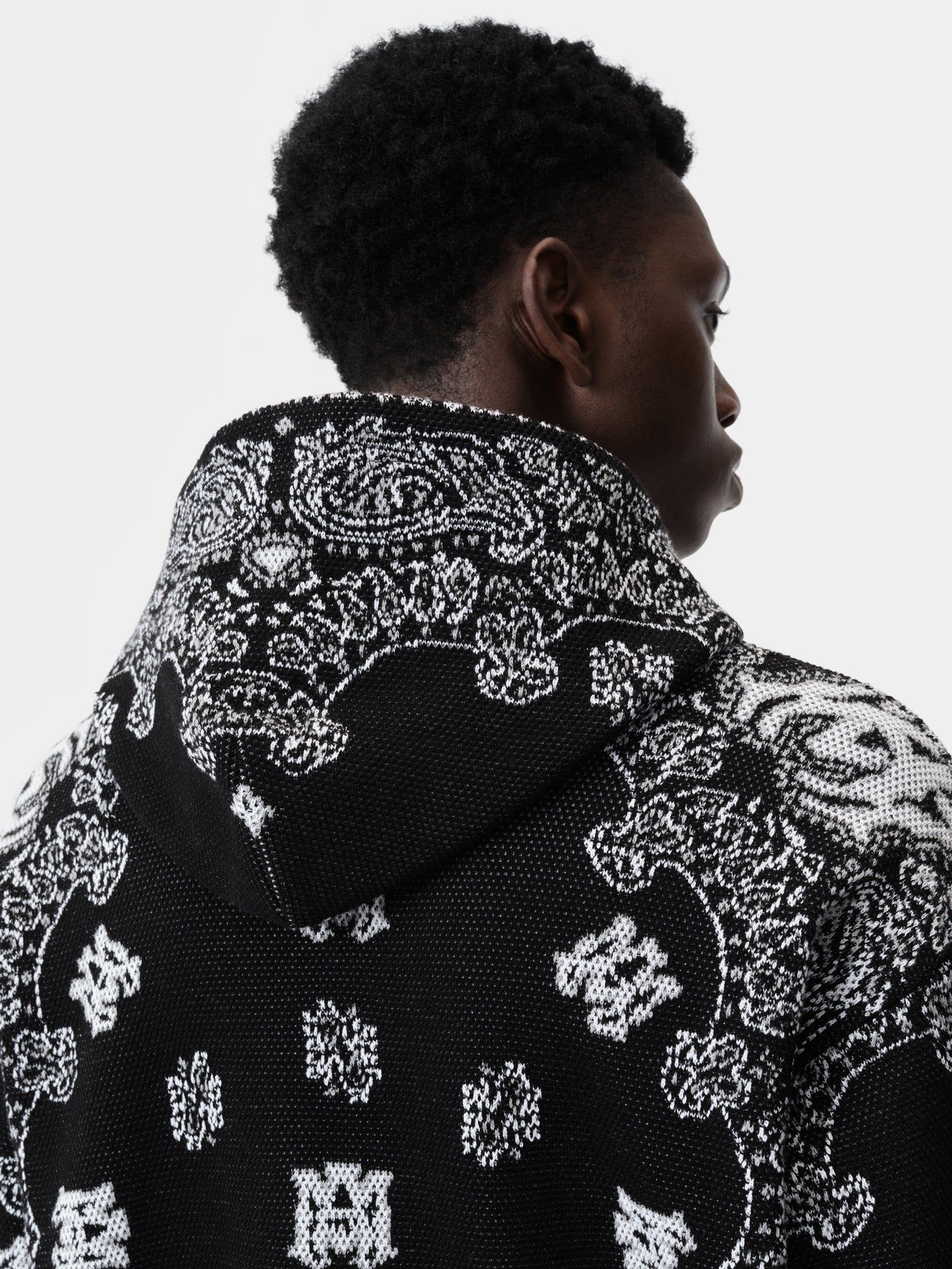 Amiri Bandana Hoodie Triko Erkek Siyah | FJT750142