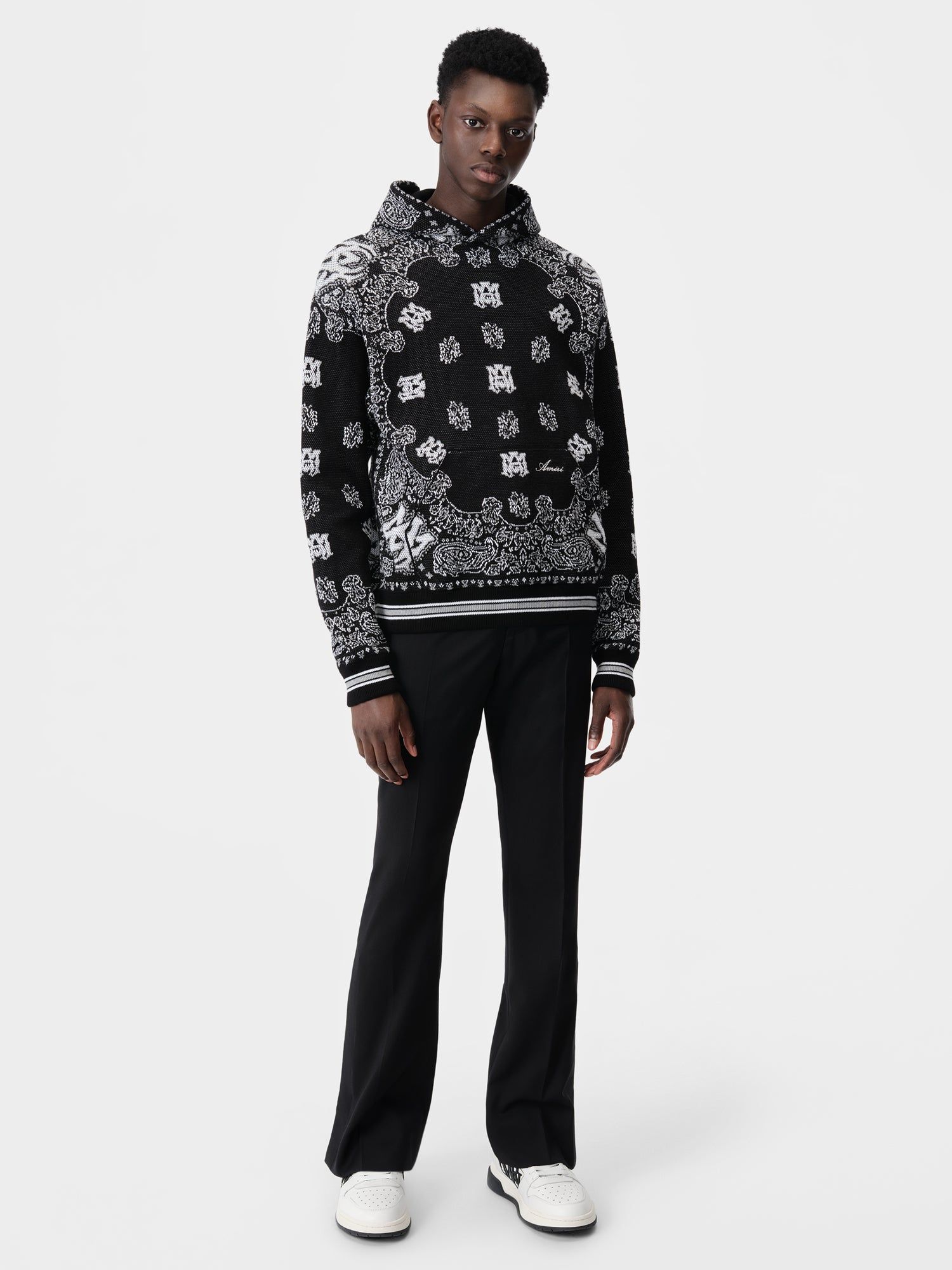 Amiri Bandana Hoodie Triko Erkek Siyah | FJT750142