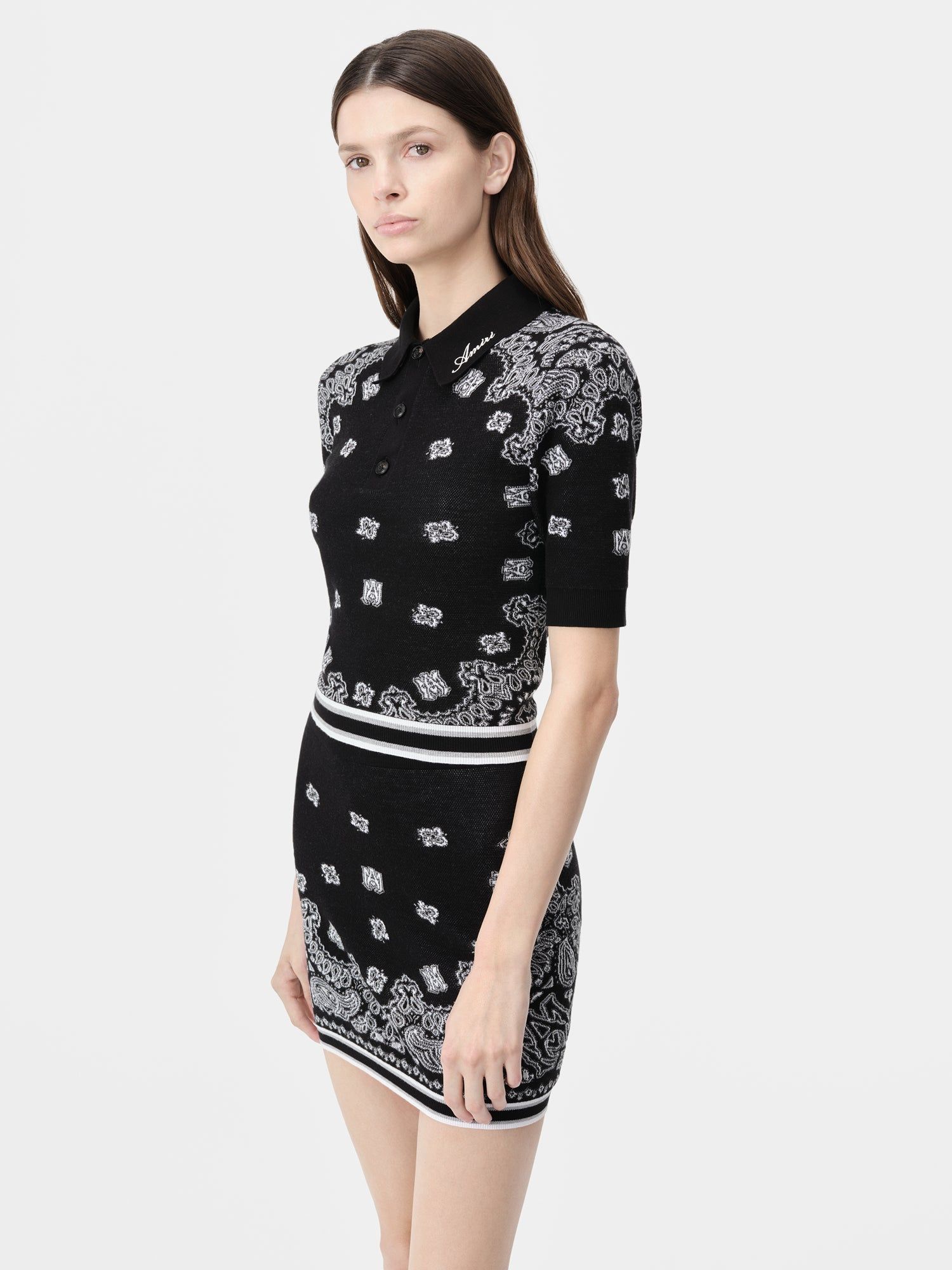 Amiri Bandana Polo Gömlek Kadın Siyah | PWN345701