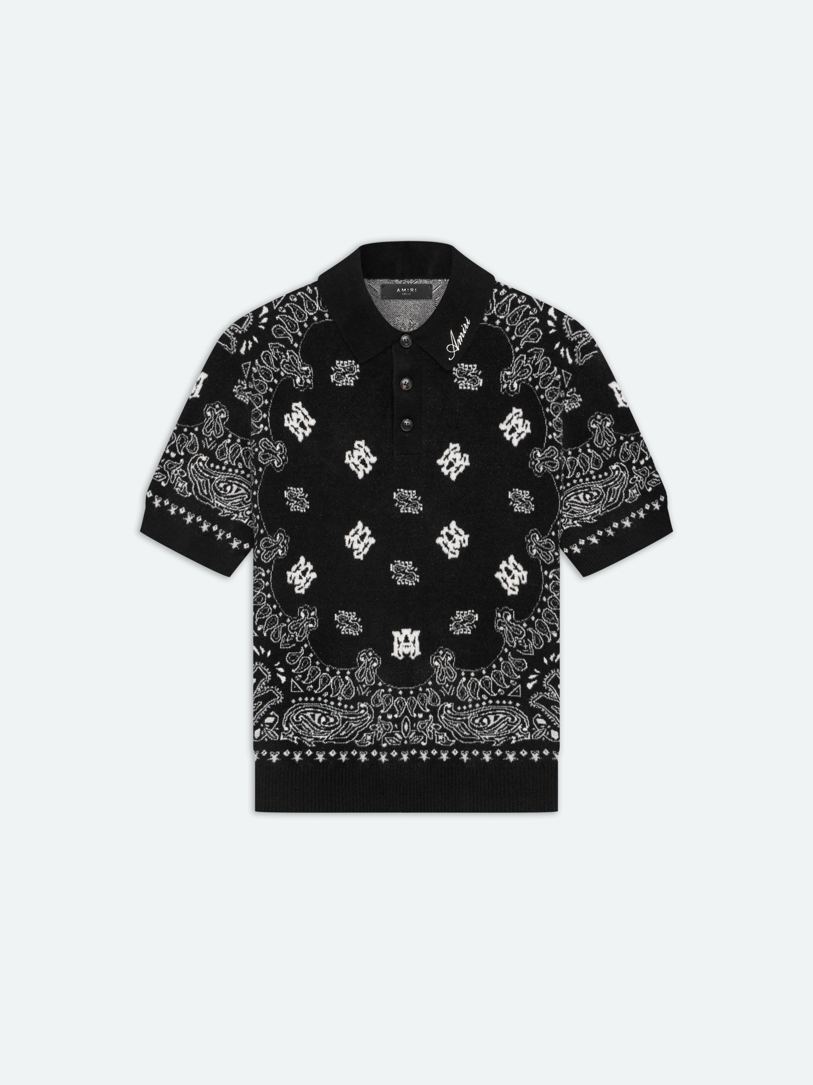 Amiri Bandana Short Sleeve Polo Triko Erkek Siyah | LIX835267