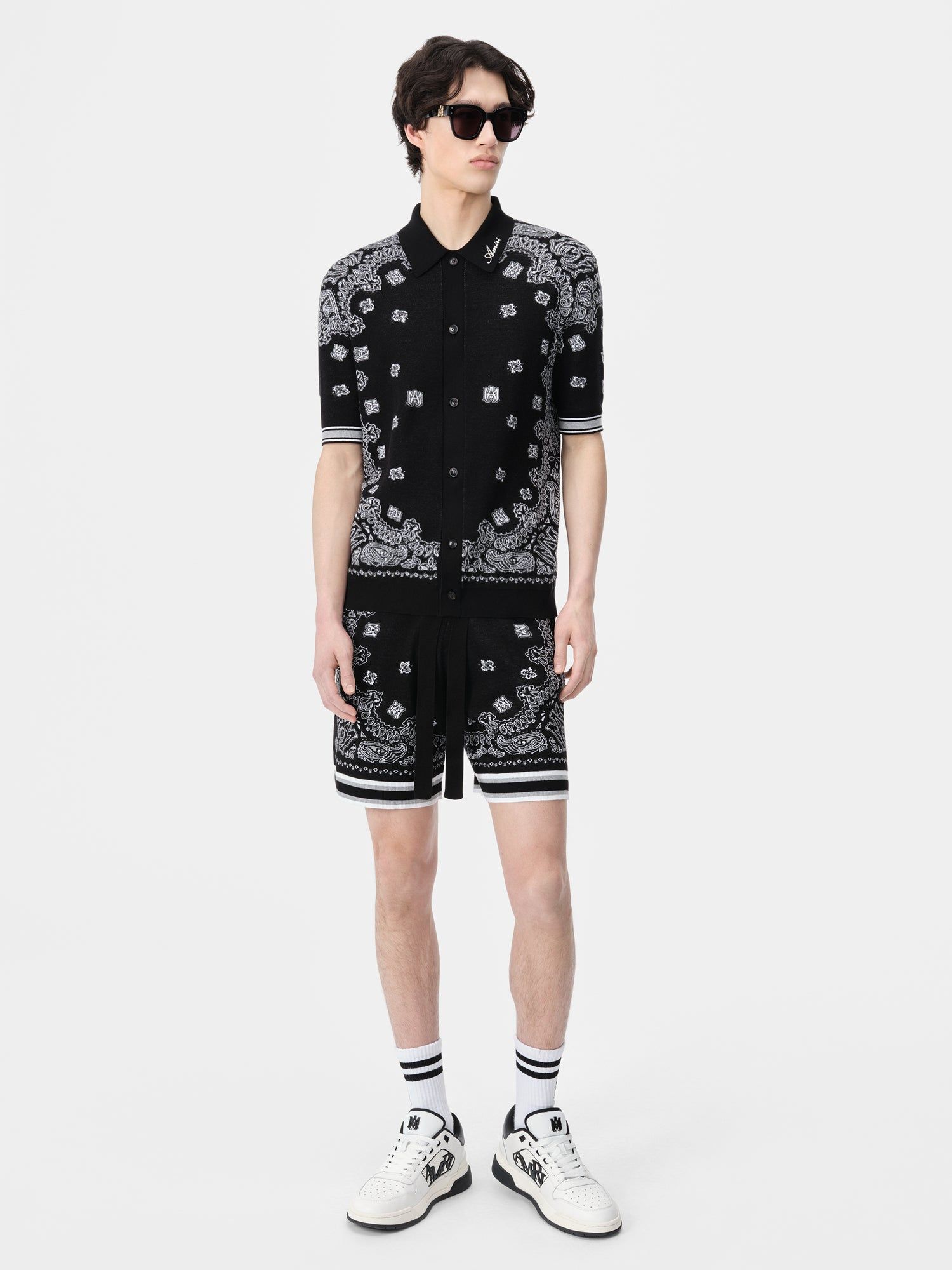 Amiri Bandana Short Triko Erkek Siyah | DTF692481