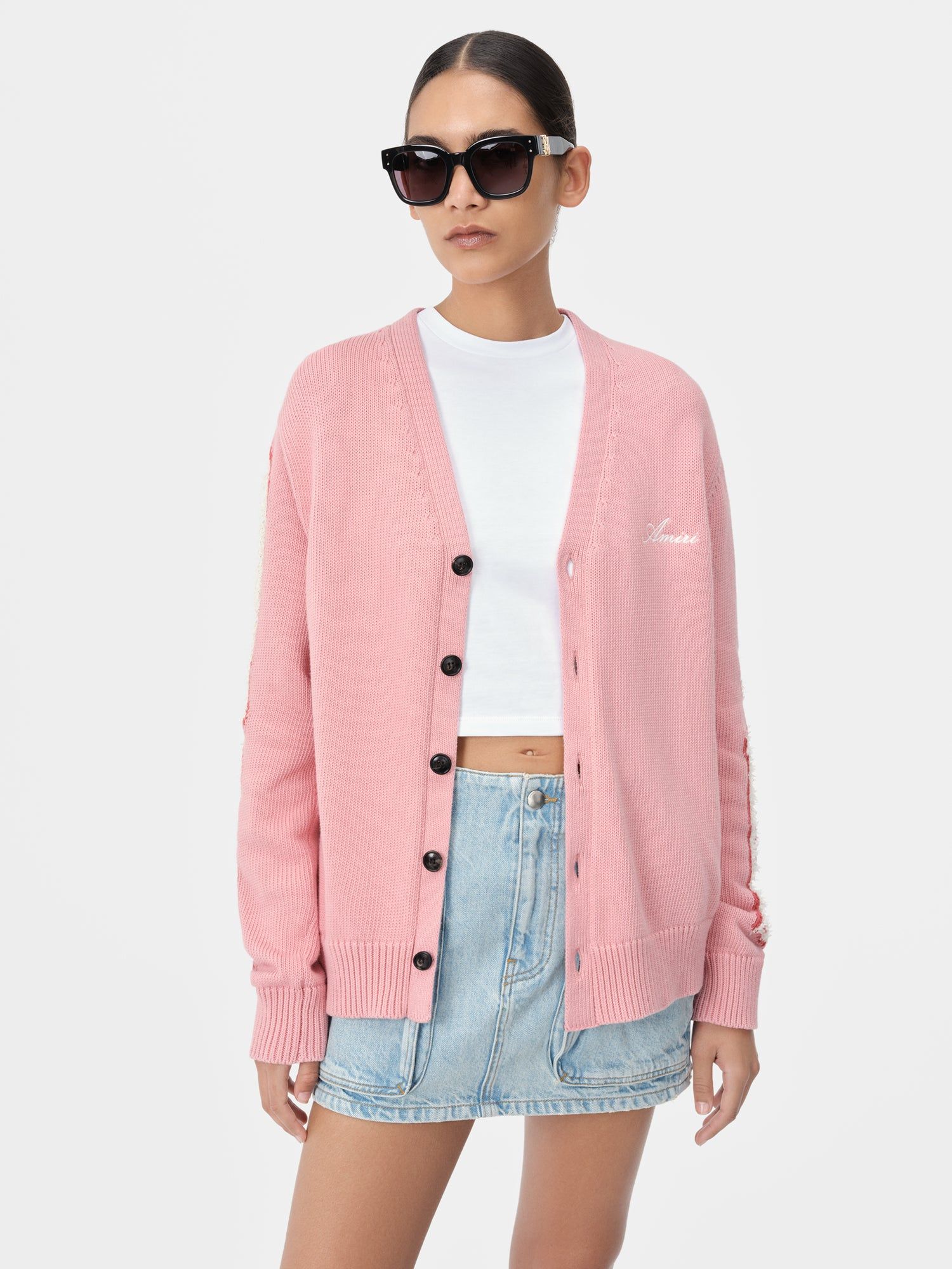 Amiri Bones Cardigan Triko Kadın Pembe | GXH135460