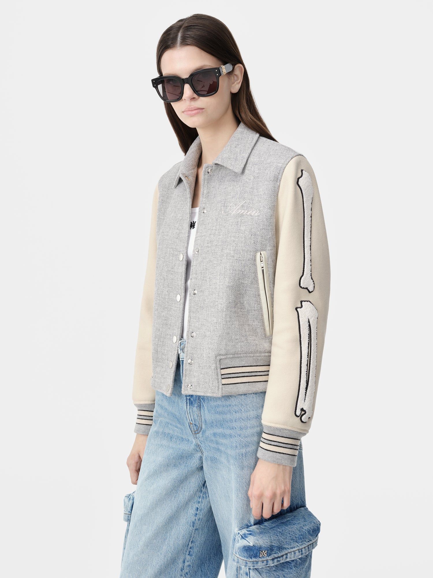 Amiri Bones Jacket Dış Giyim Kadın Gri | WYD719452