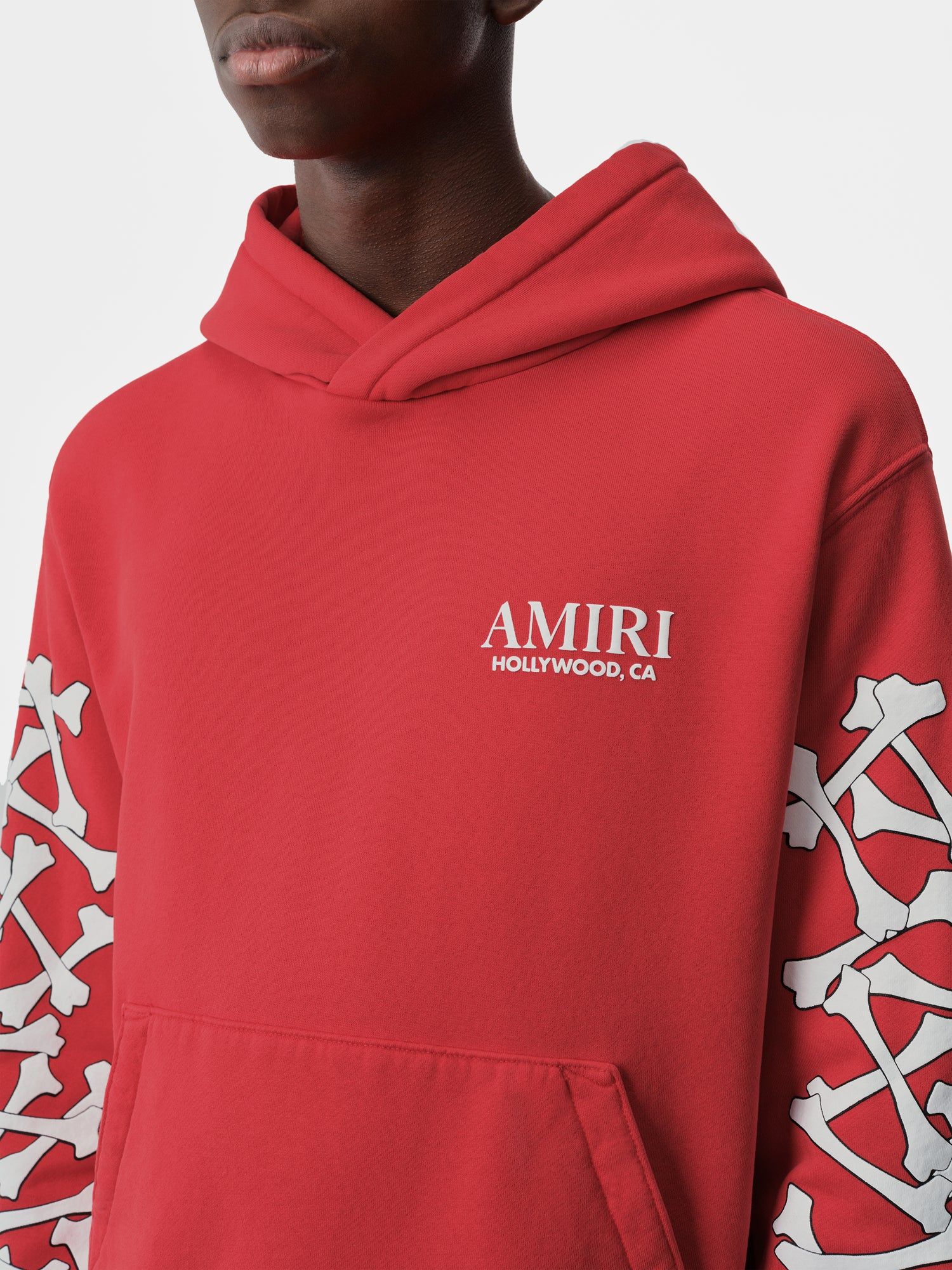 Amiri Bones Stacked Hoodie Tişörtü Erkek Kırmızı | OPX412936