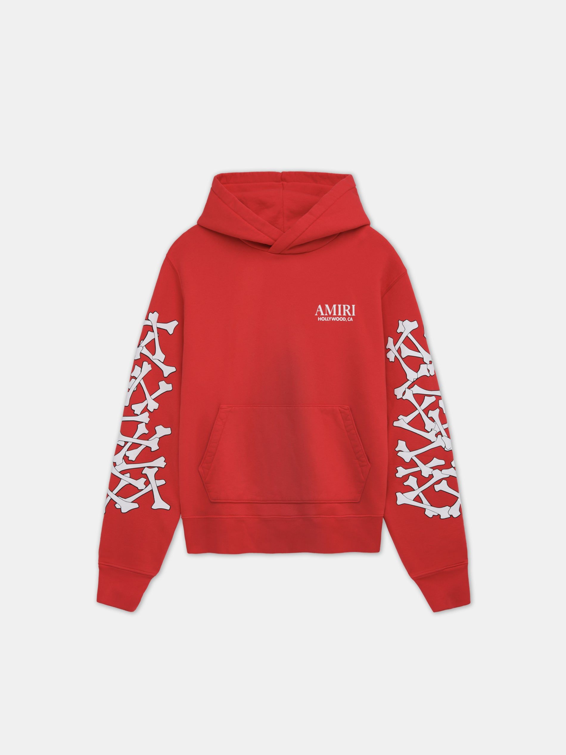 Amiri Bones Stacked Hoodie Tişörtü Erkek Kırmızı | OPX412936
