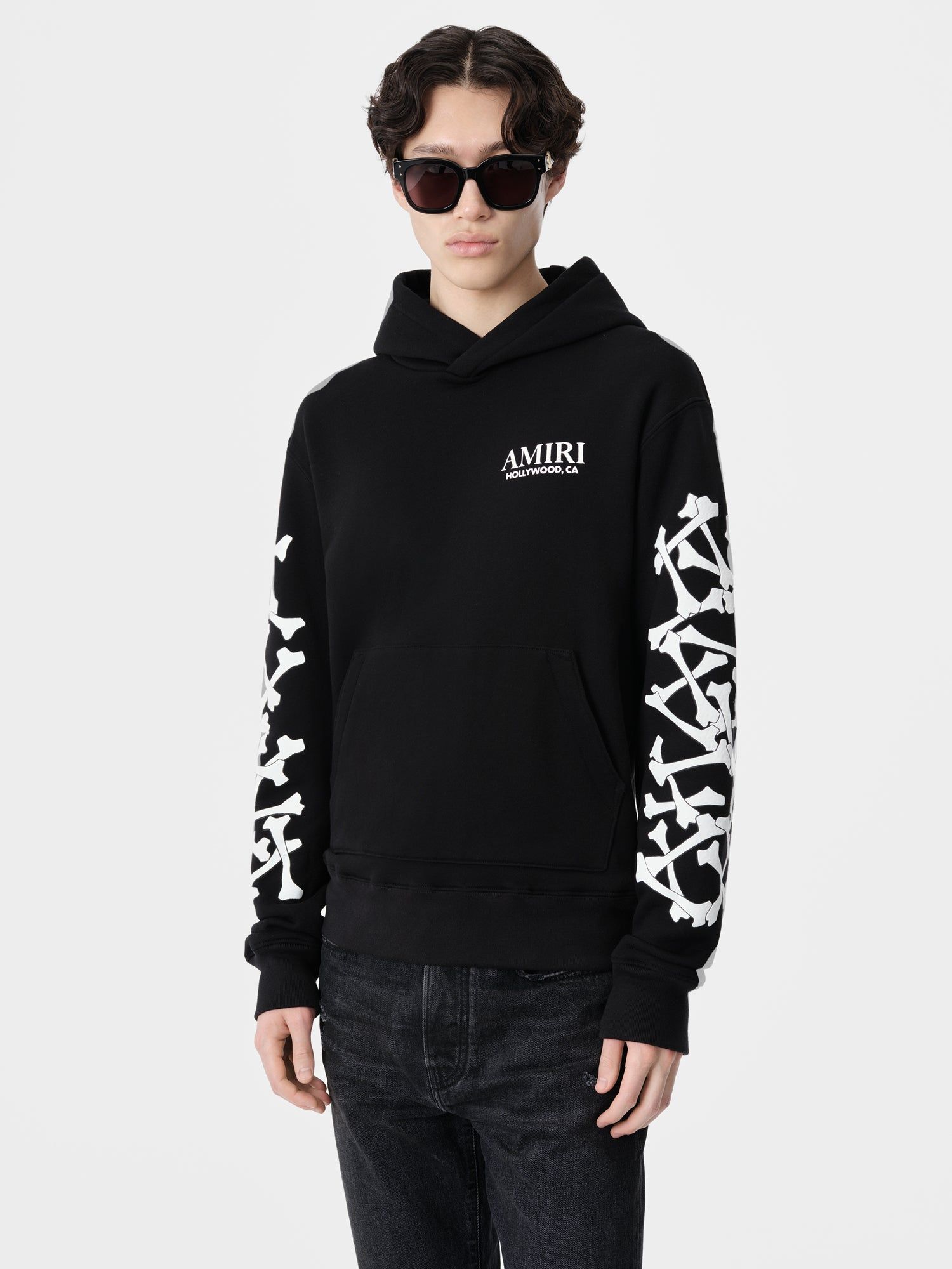 Amiri Bones Stacked Hoodie Tişörtü Erkek Siyah | PNB215487