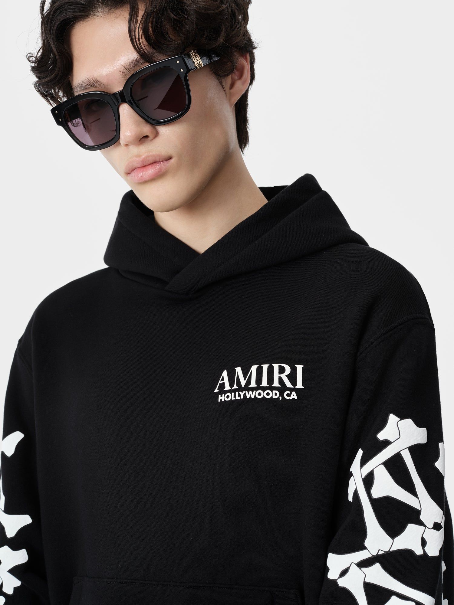 Amiri Bones Stacked Hoodie Tişörtü Erkek Siyah | PNB215487