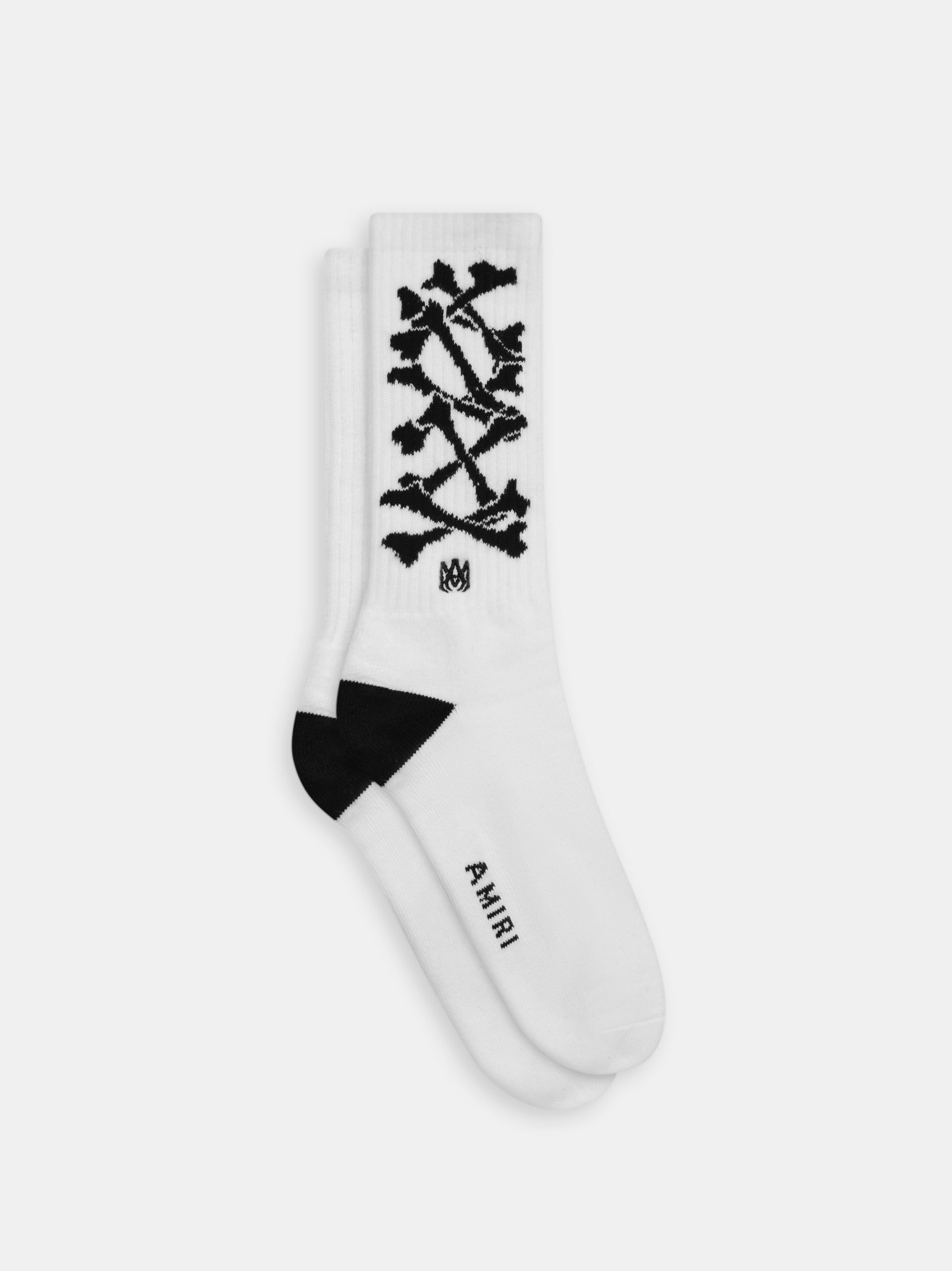 Amiri Bones Stacked Socks Çorap Erkek Beyaz Siyah | ZYX783621