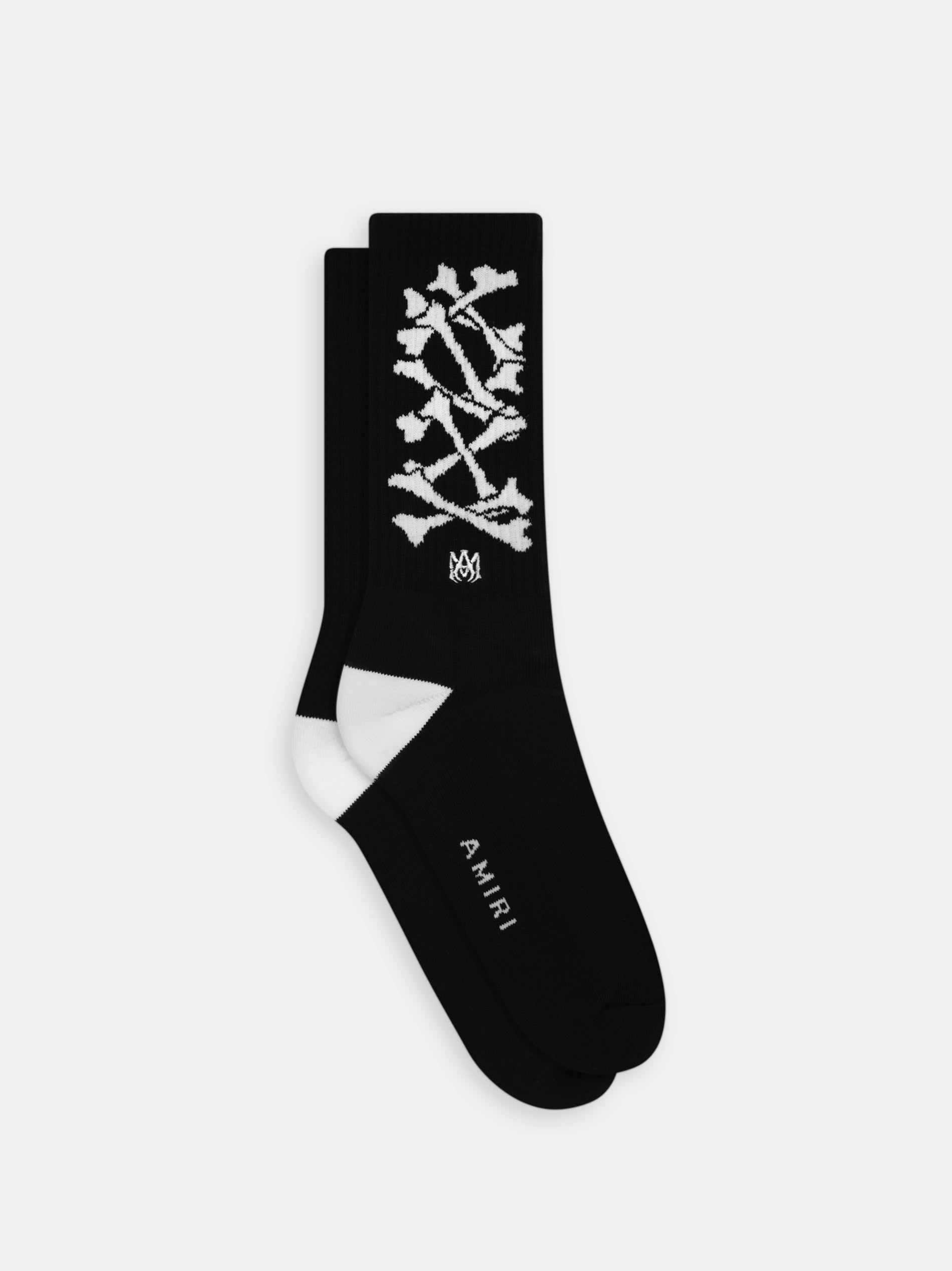 Amiri Bones Stacked Socks Çorap Erkek Siyah Beyaz | CQZ387169