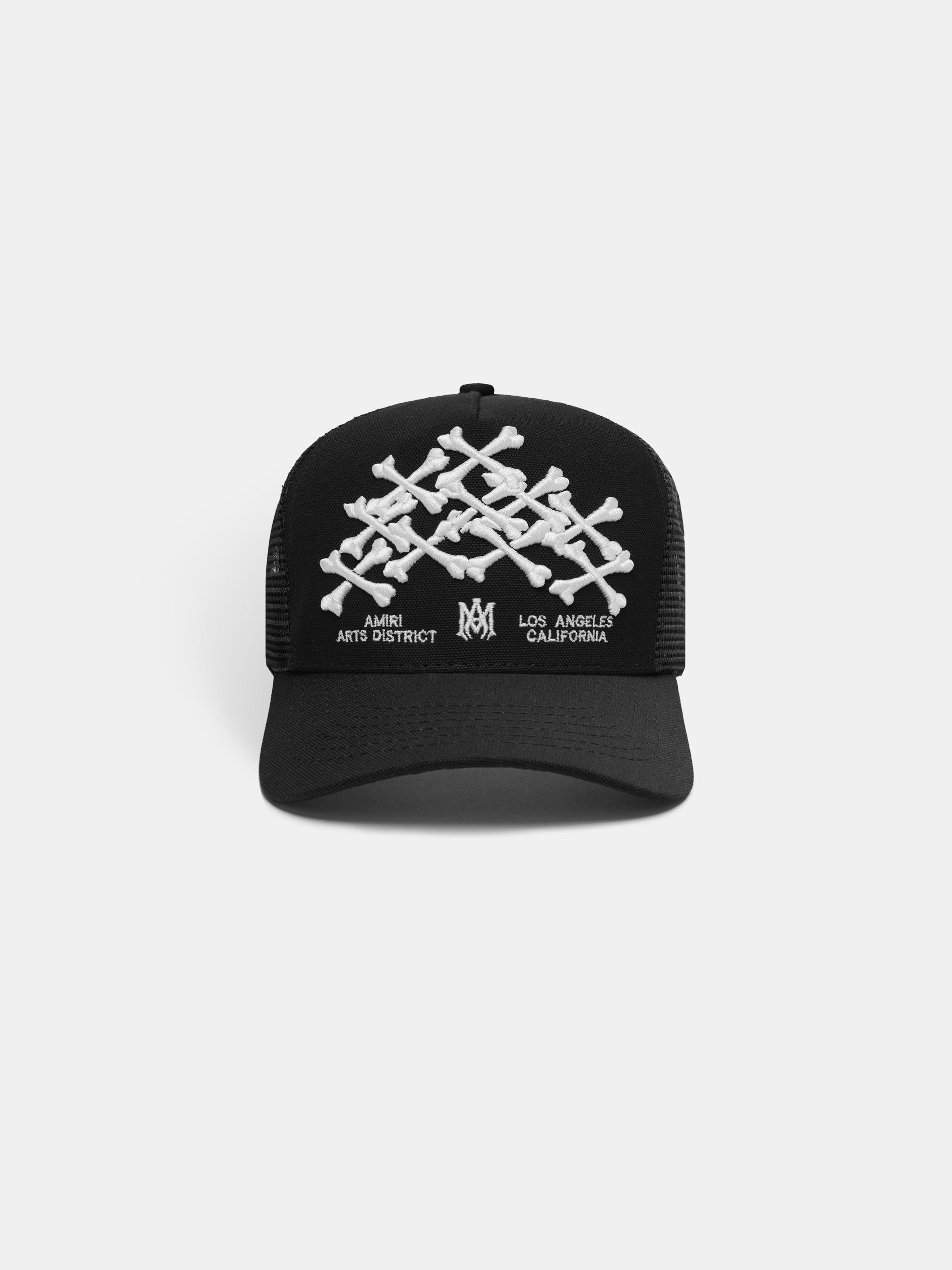 Amiri Bones Stacked Trucker Hat Şapkalar Erkek Siyah | HKN497065