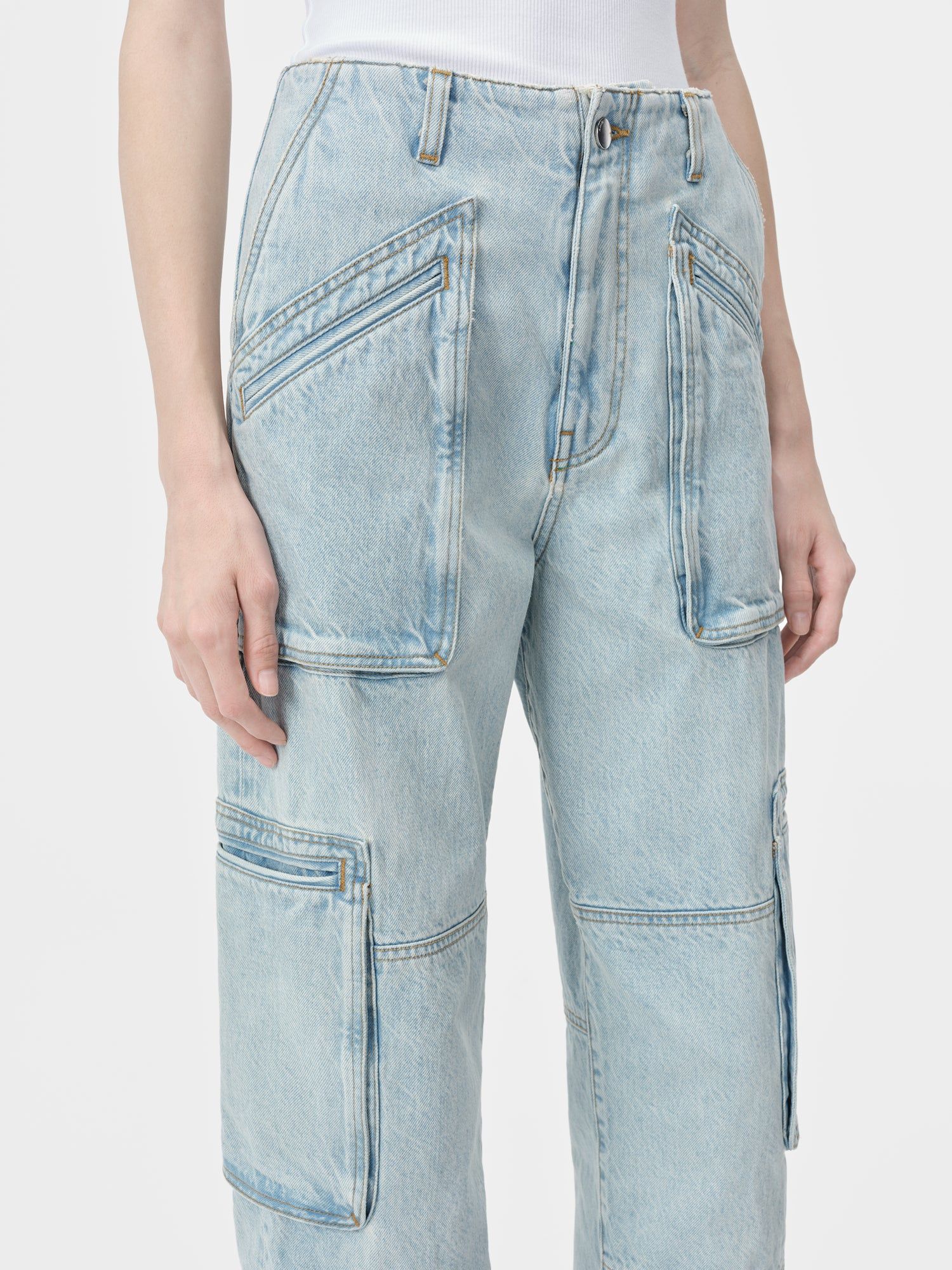 Amiri Cargo Loose Pantolon Kadın Açık Indigo | SHX013652