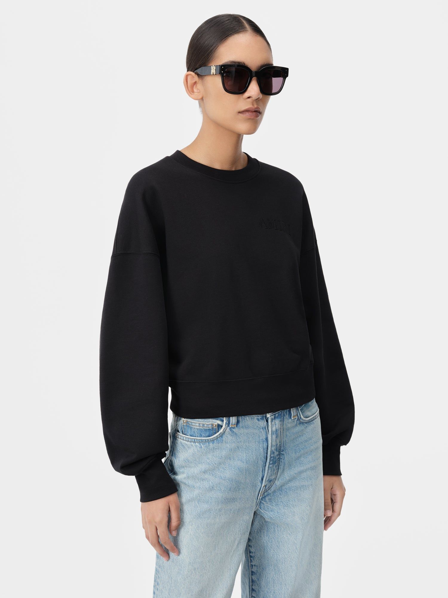 Amiri Embroidered Crew Tişört Kadın Siyah | LMI756190