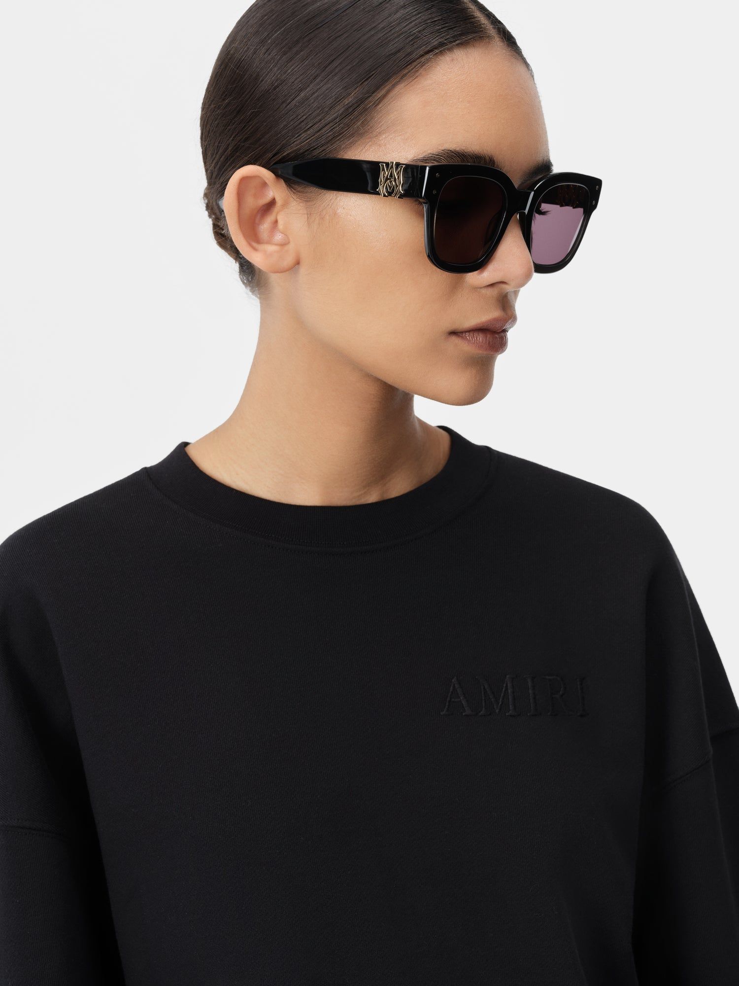 Amiri Embroidered Crew Tişört Kadın Siyah | LMI756190