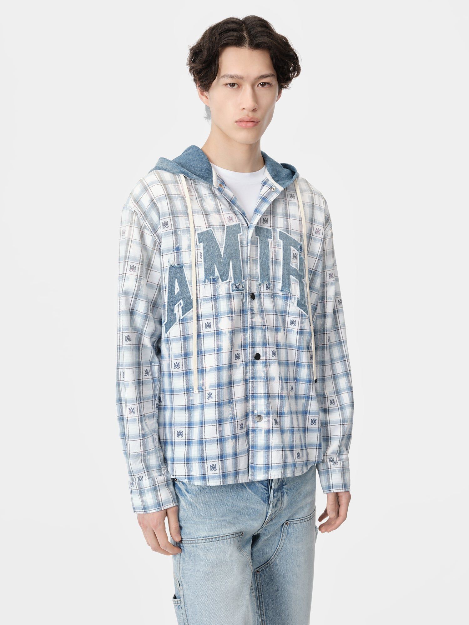 Amiri Hooded Overshirt Gömlek Erkek Cerulean | AEM658790