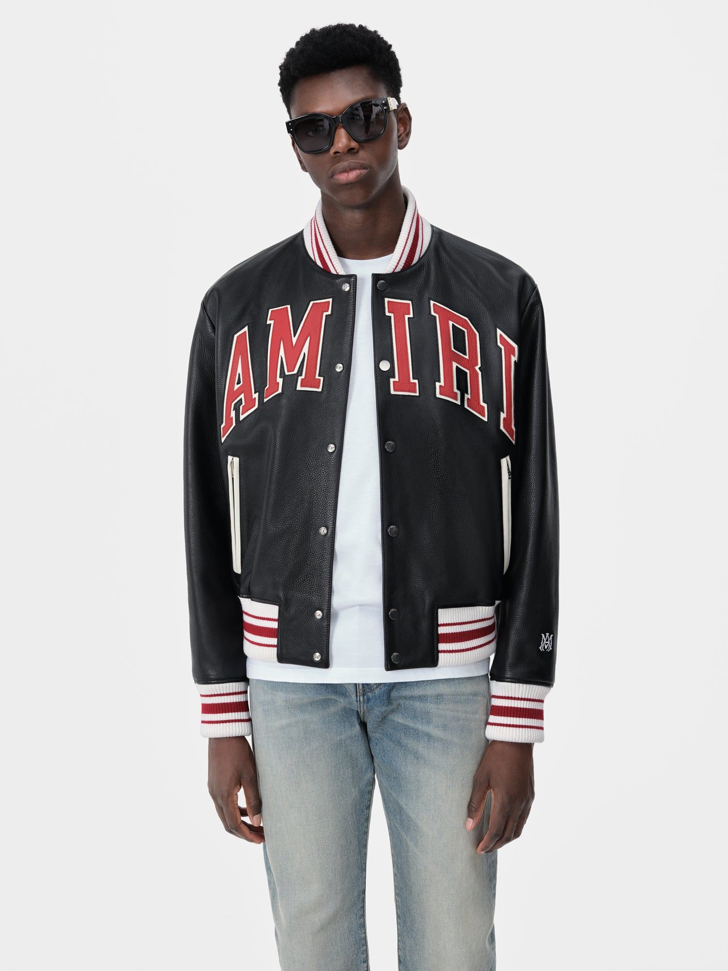 Amiri Leather Bomber Dış Giyim Erkek Siyah | FZE934726