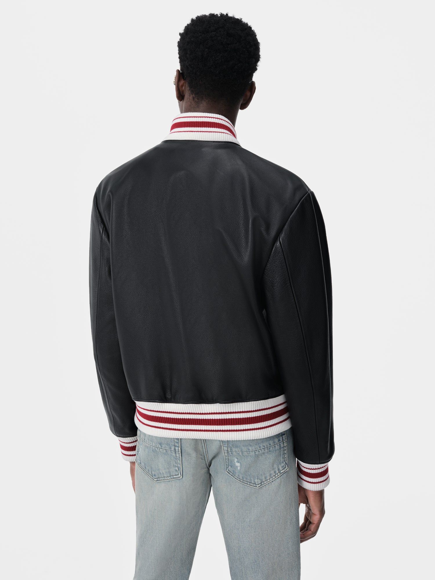 Amiri Leather Bomber Dış Giyim Erkek Siyah | FZE934726