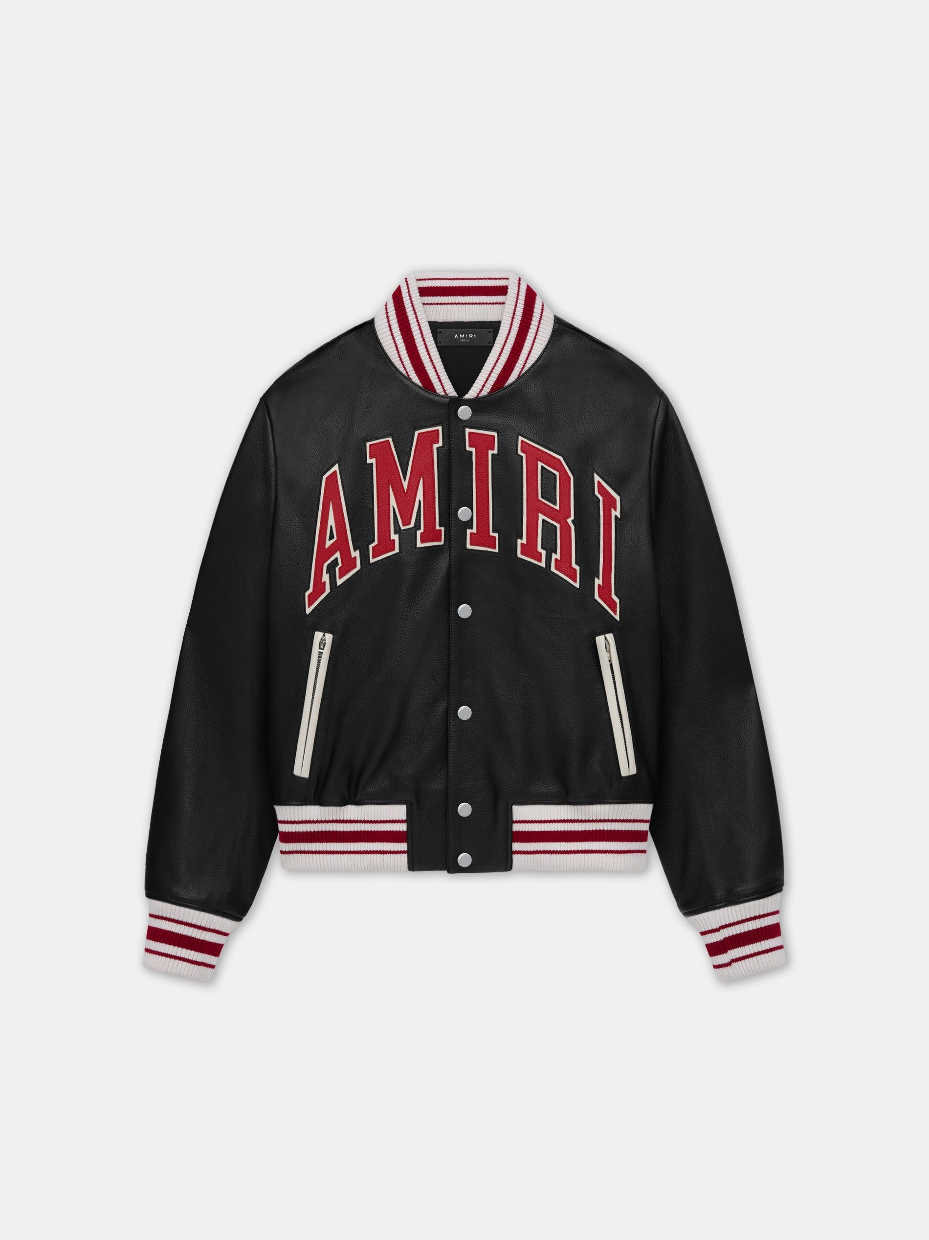 Amiri Leather Bomber Dış Giyim Erkek Siyah | FZE934726