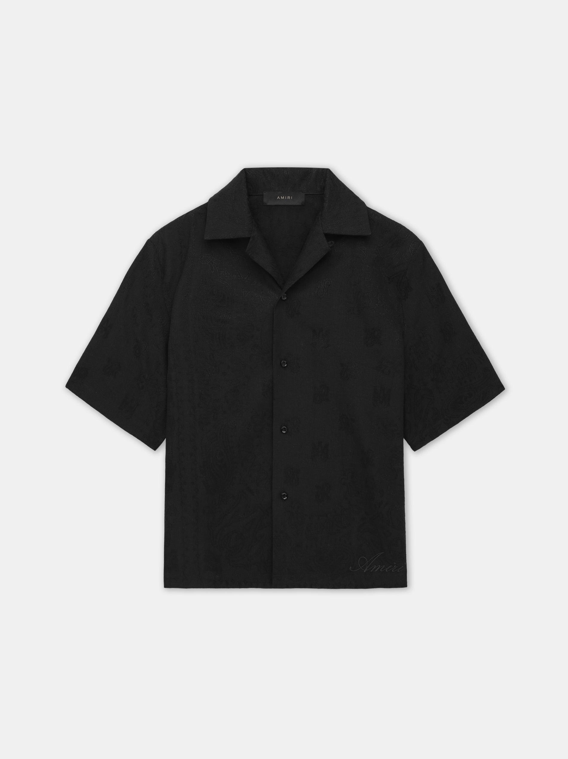 Amiri Ma Bandana Linen Camp Shirt Gömlek Erkek Siyah | JKH791538