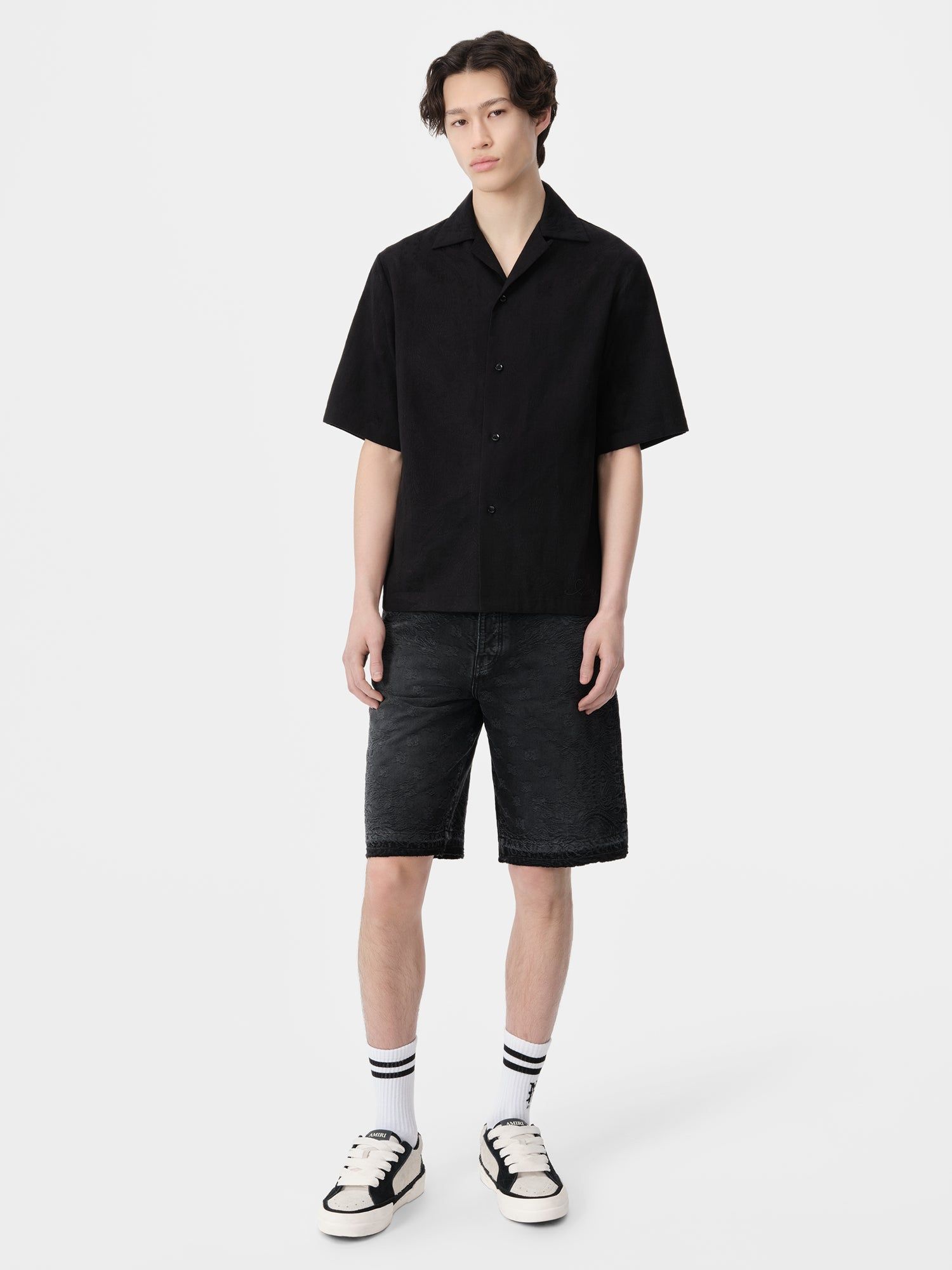Amiri Ma Bandana Linen Camp Shirt Gömlek Erkek Siyah | JKH791538