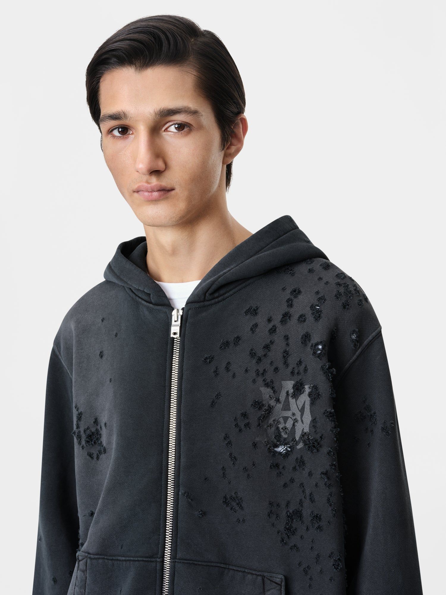 Amiri Ma Logo Shotgun Zip Hoodie Tişörtü Erkek Siyah | ITA879351