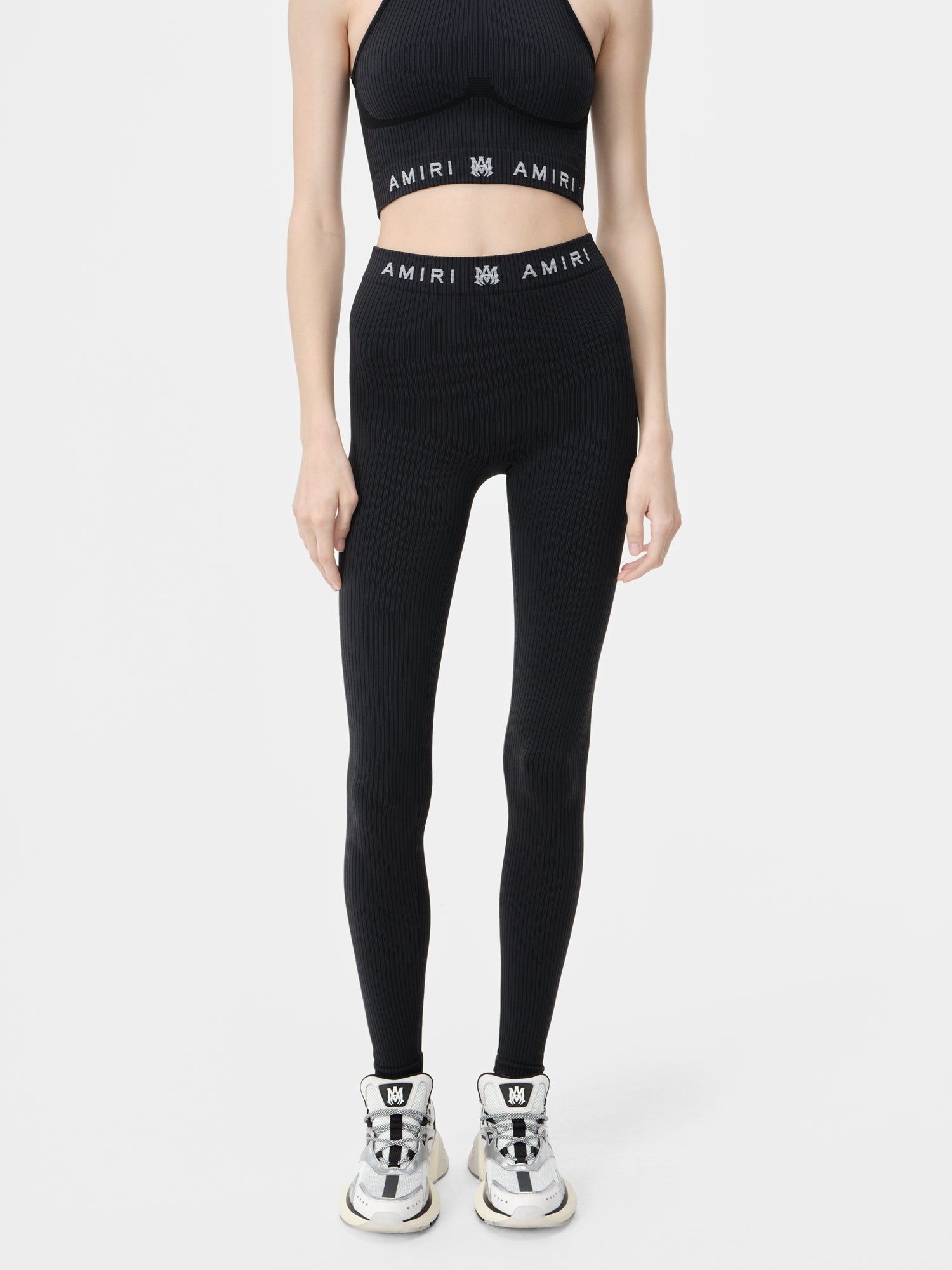 Amiri Ma Ribbed Seamless Legging Spor Giyim Kadın Siyah | ASC782915