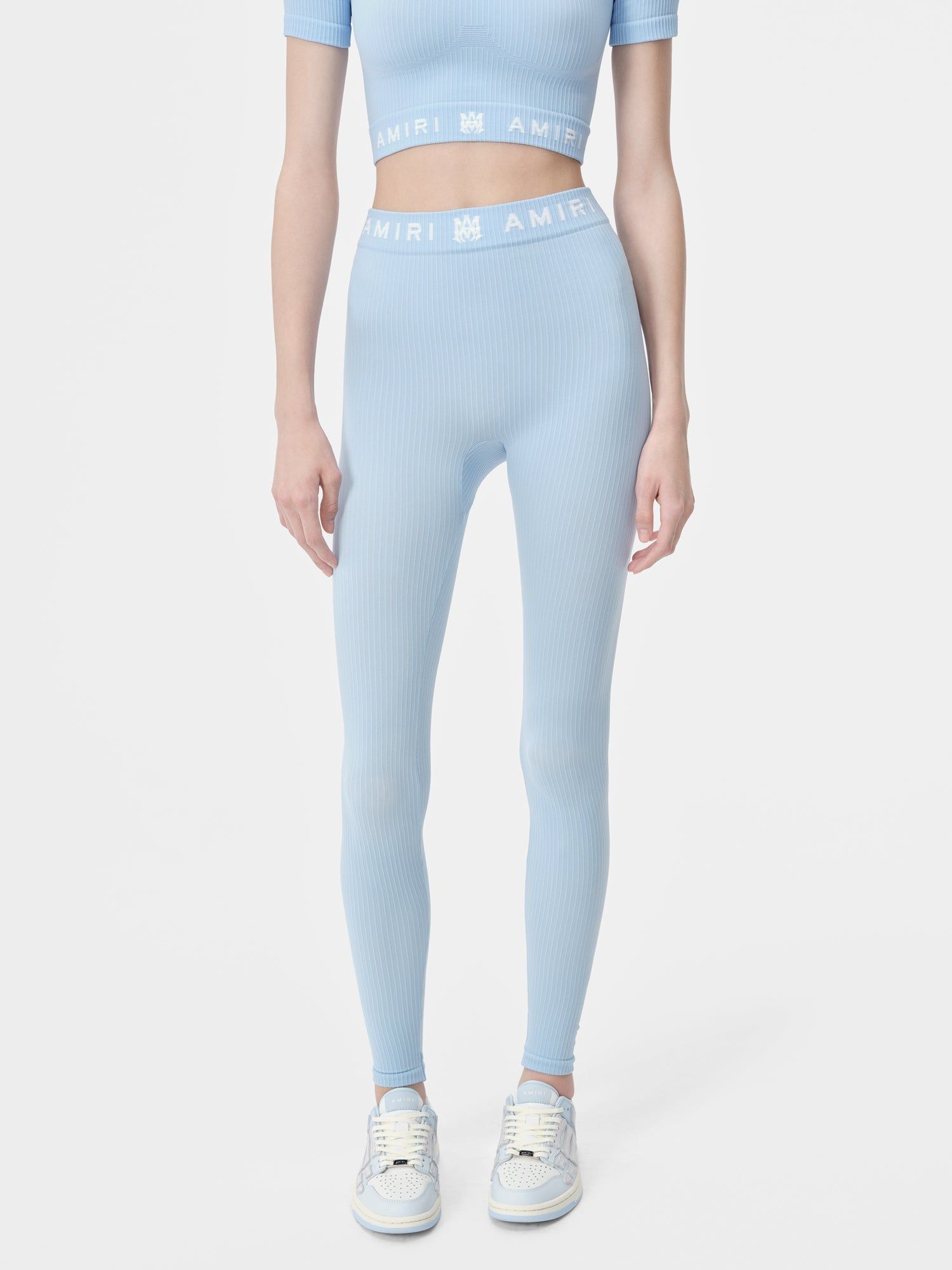 Amiri Ma Ribbed Seamless Legging Spor Giyim Kadın Cerulean | XOF914763
