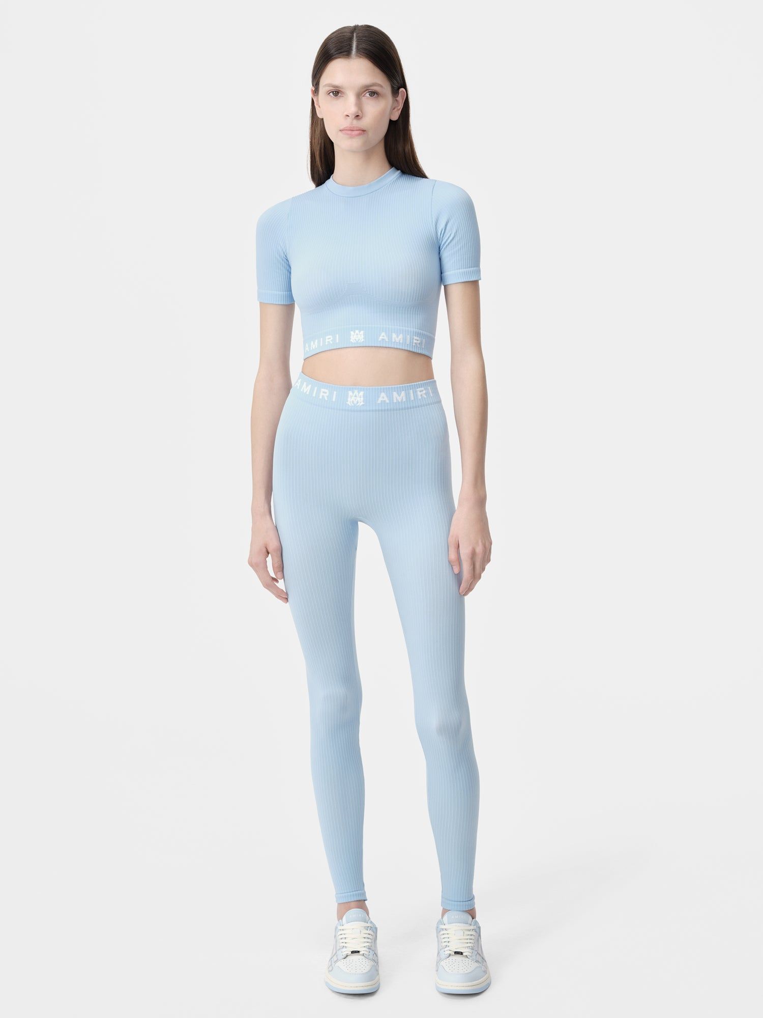 Amiri Ma Ribbed Seamless Legging Spor Giyim Kadın Cerulean | XOF914763