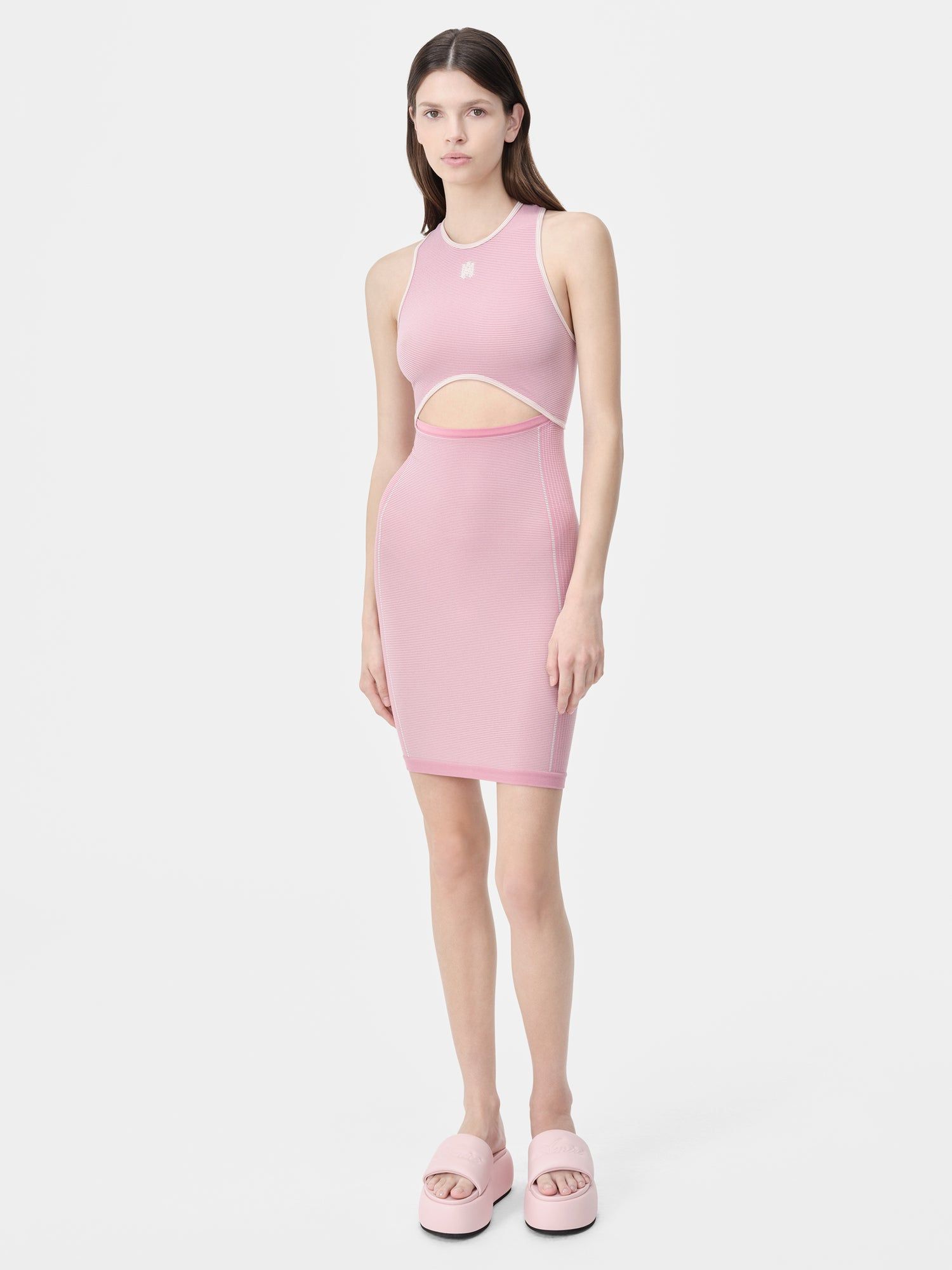 Amiri Ma Seamless Cut-out Mini Dress Spor Giyim Kadın Pembe | VJX345671