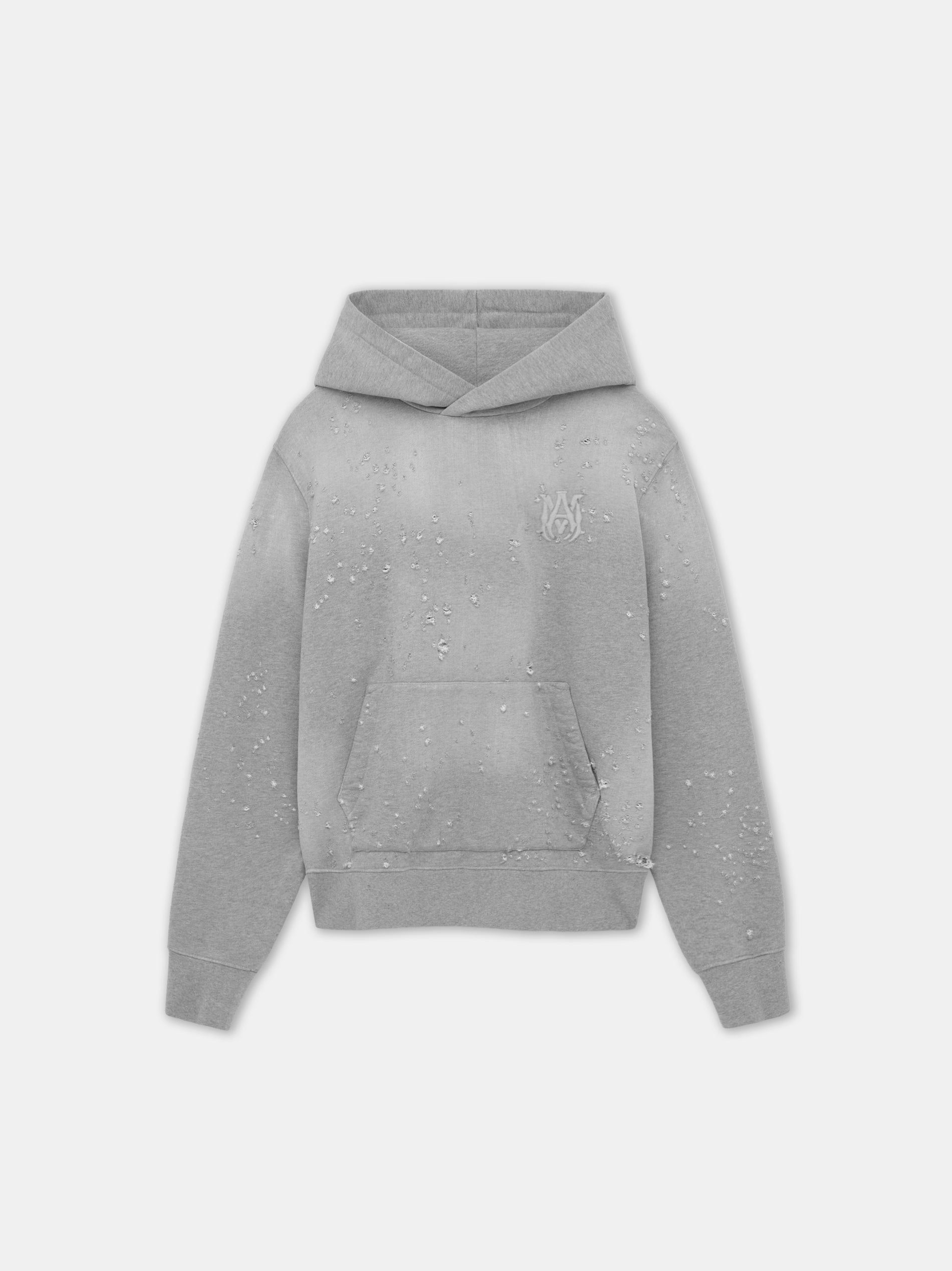 Amiri Ma Shotgun Embroidered Hoodie Tişörtü Erkek Gri | DAJ039852