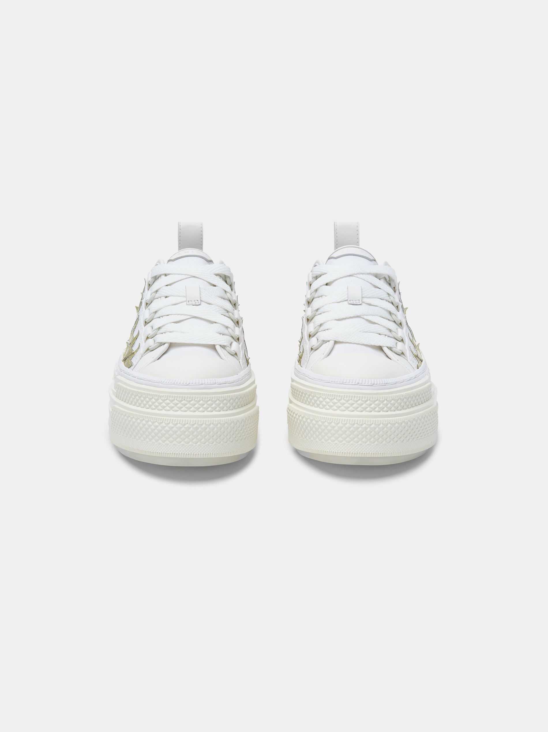 Amiri Metallic Platform Stars Court Spor Ayakkabı Kadın Beyaz Altın | YNP729806