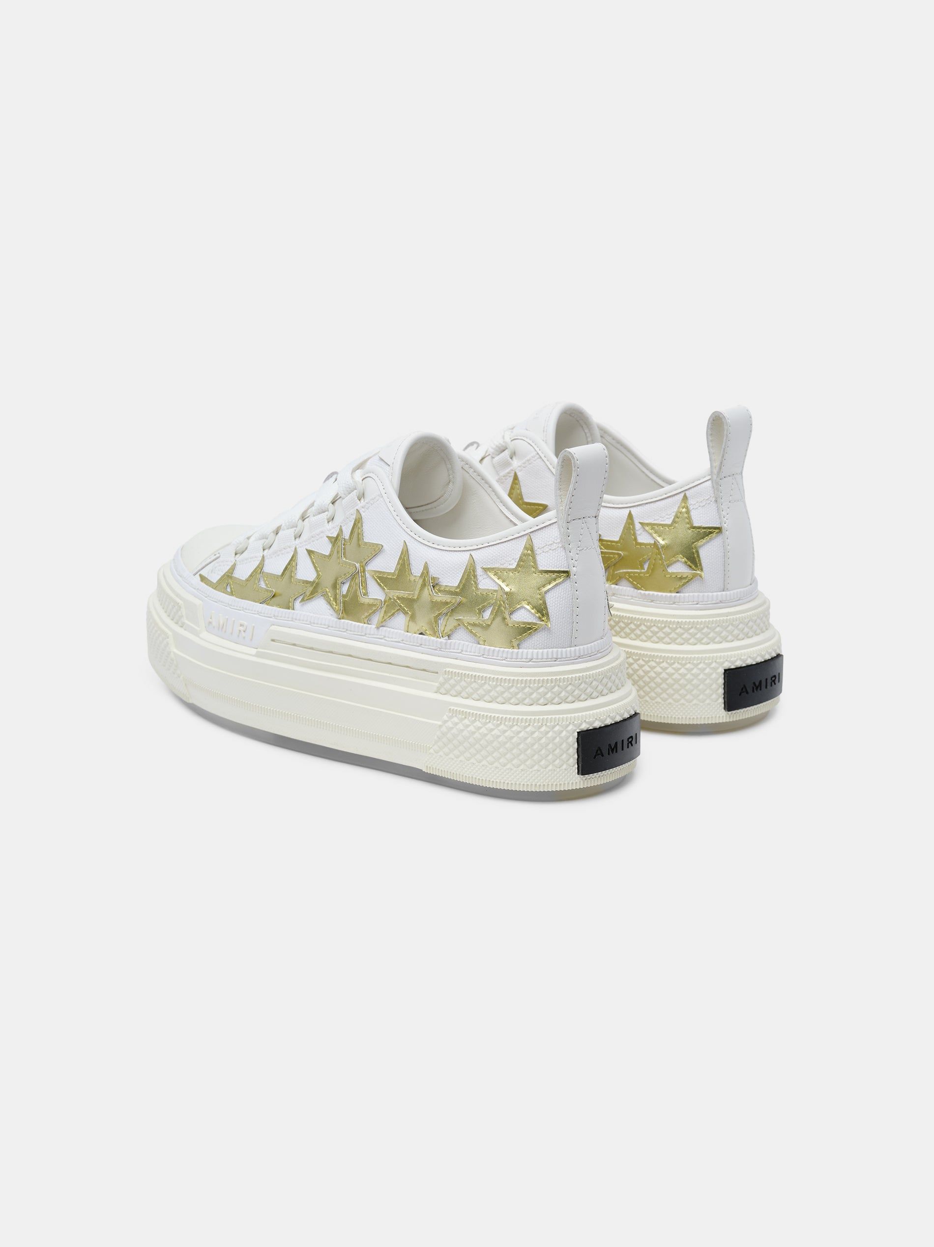 Amiri Metallic Platform Stars Court Spor Ayakkabı Kadın Beyaz Altın | YNP729806