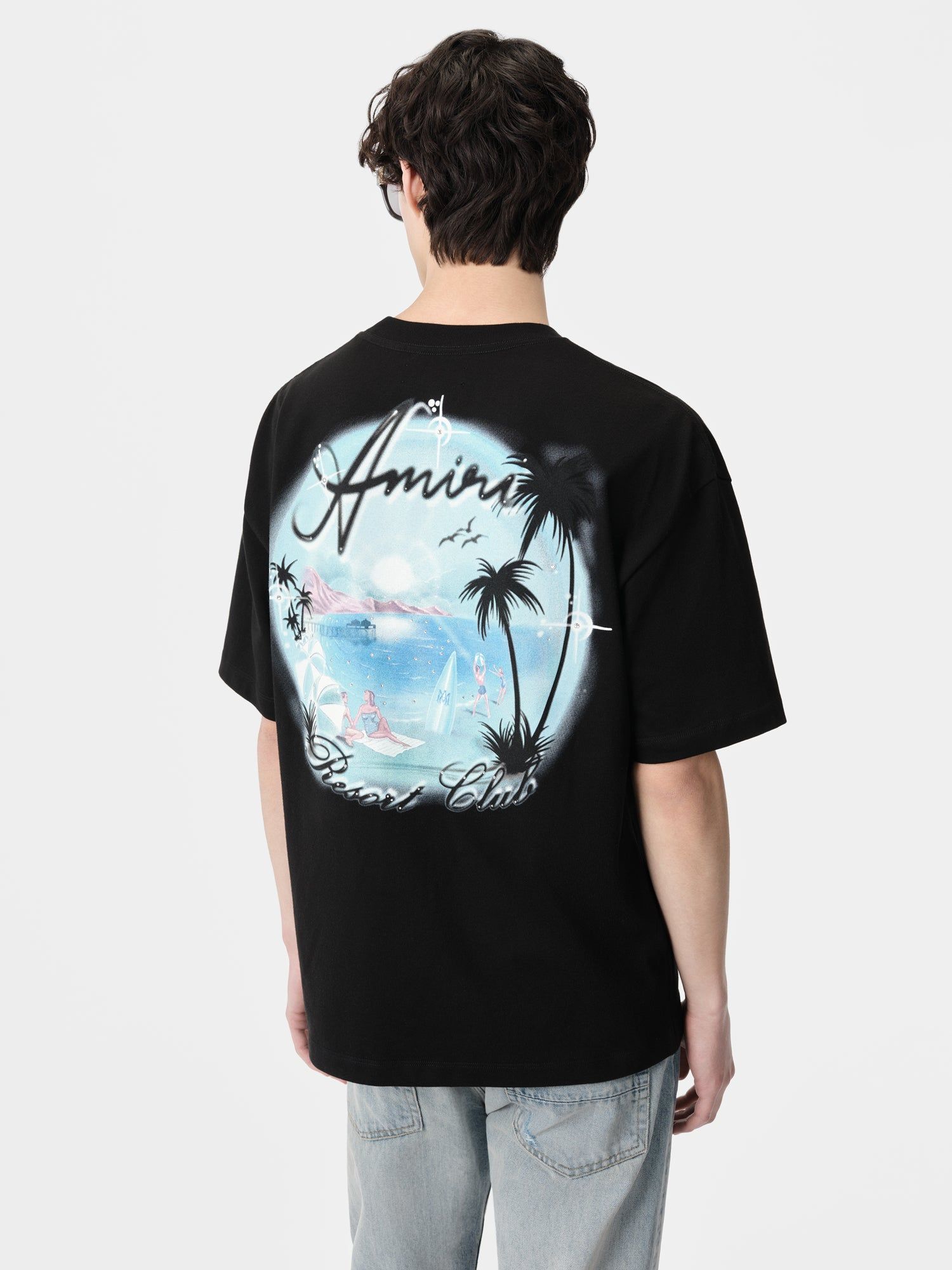 Amiri Paradise Airbrush Tee Tişört Erkek Siyah | LOA485217