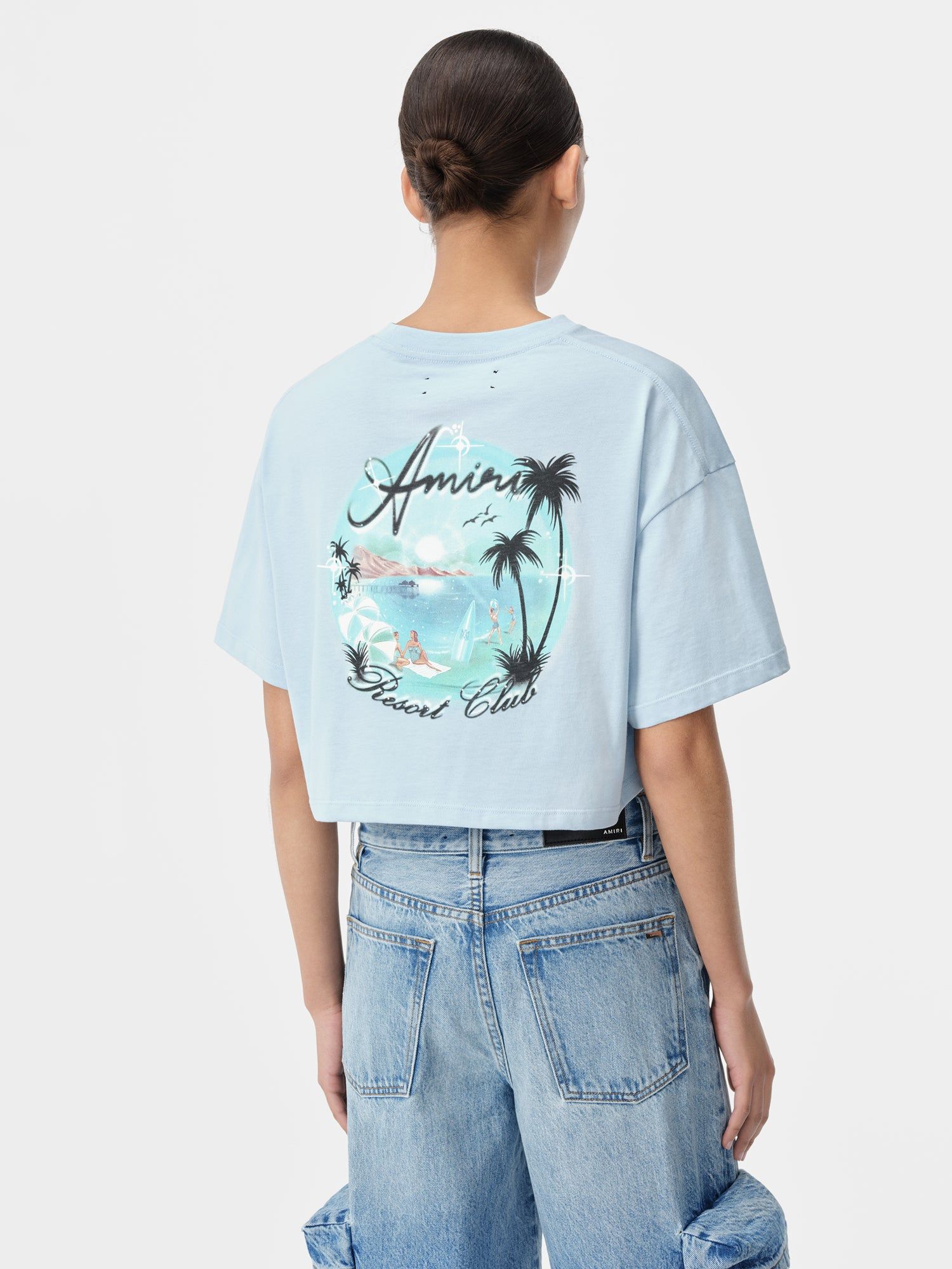 Amiri Paradise Airbrush Tee Tişört Kadın Cerulean | WXQ658790